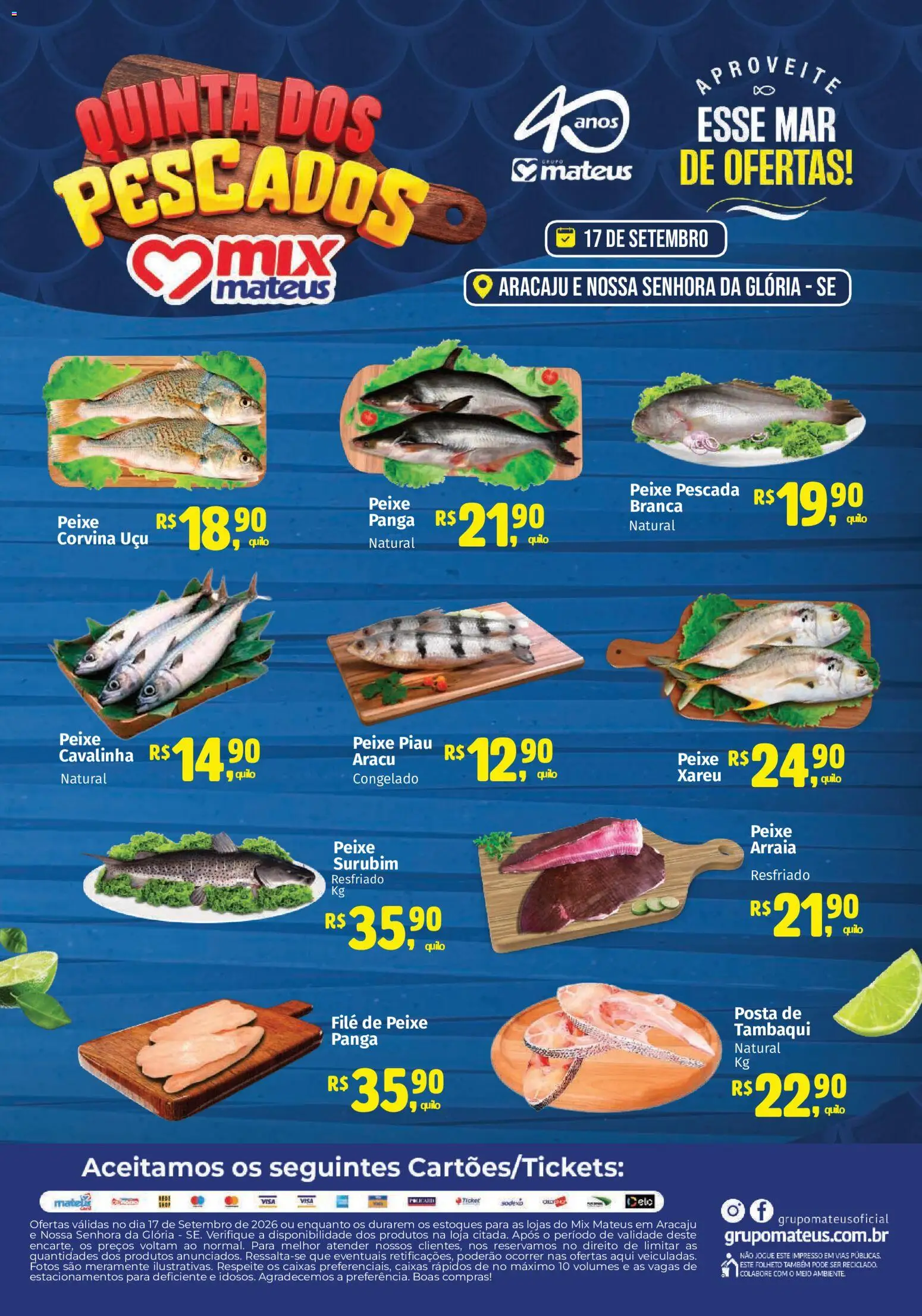 Mateus Folheto - válido de 17/09/2026 | Página: 1 | Produtos: Filé de peixe, Peixe