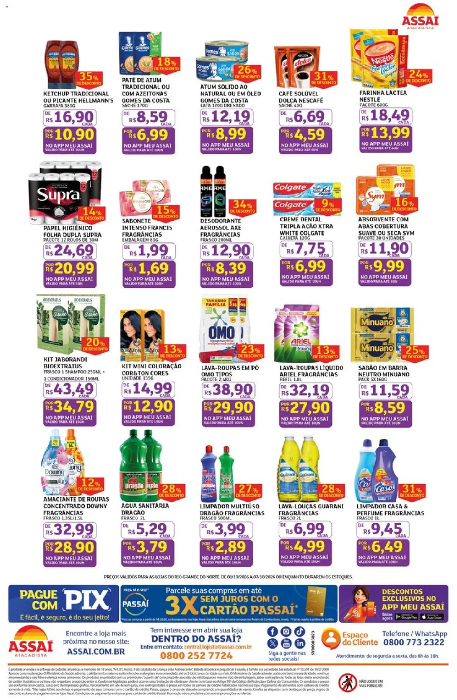 Assaí Atacadista Folheto - válido de 01/10/2026 | Página: 2 | Produtos: Ariel, Games, Farinha láctea, Amaciante