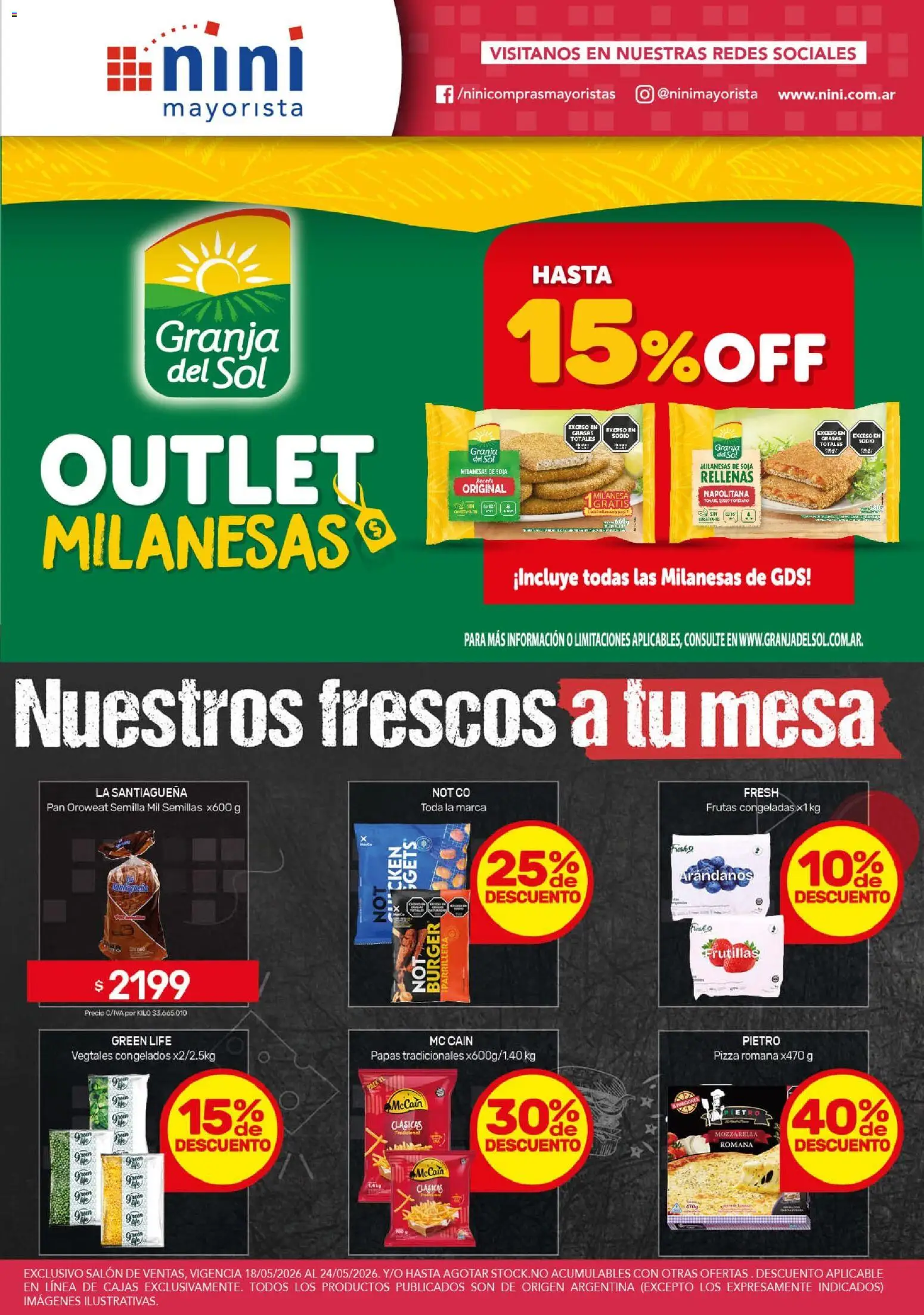 NINI Mayorista ofertas │ válido desde el 18.05.2026 | Página: 41 | Productos: Milanesa, Semillas, Pan, Pizza
