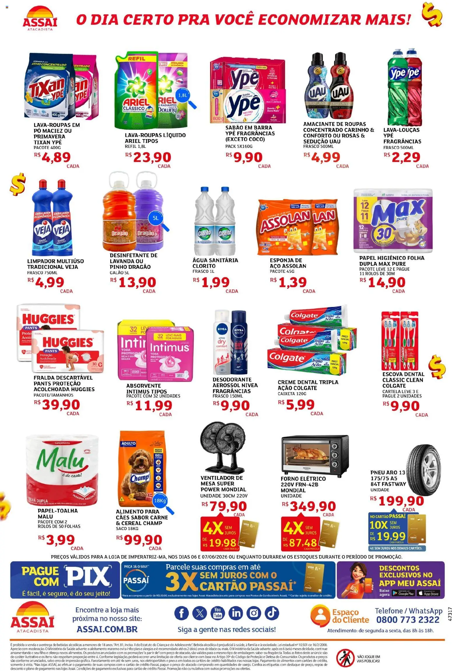 Assaí Atacadista Folheto - válido de 06.06.2026 | Página: 4 | Produtos: Coco, Pneu, Carne, Creme