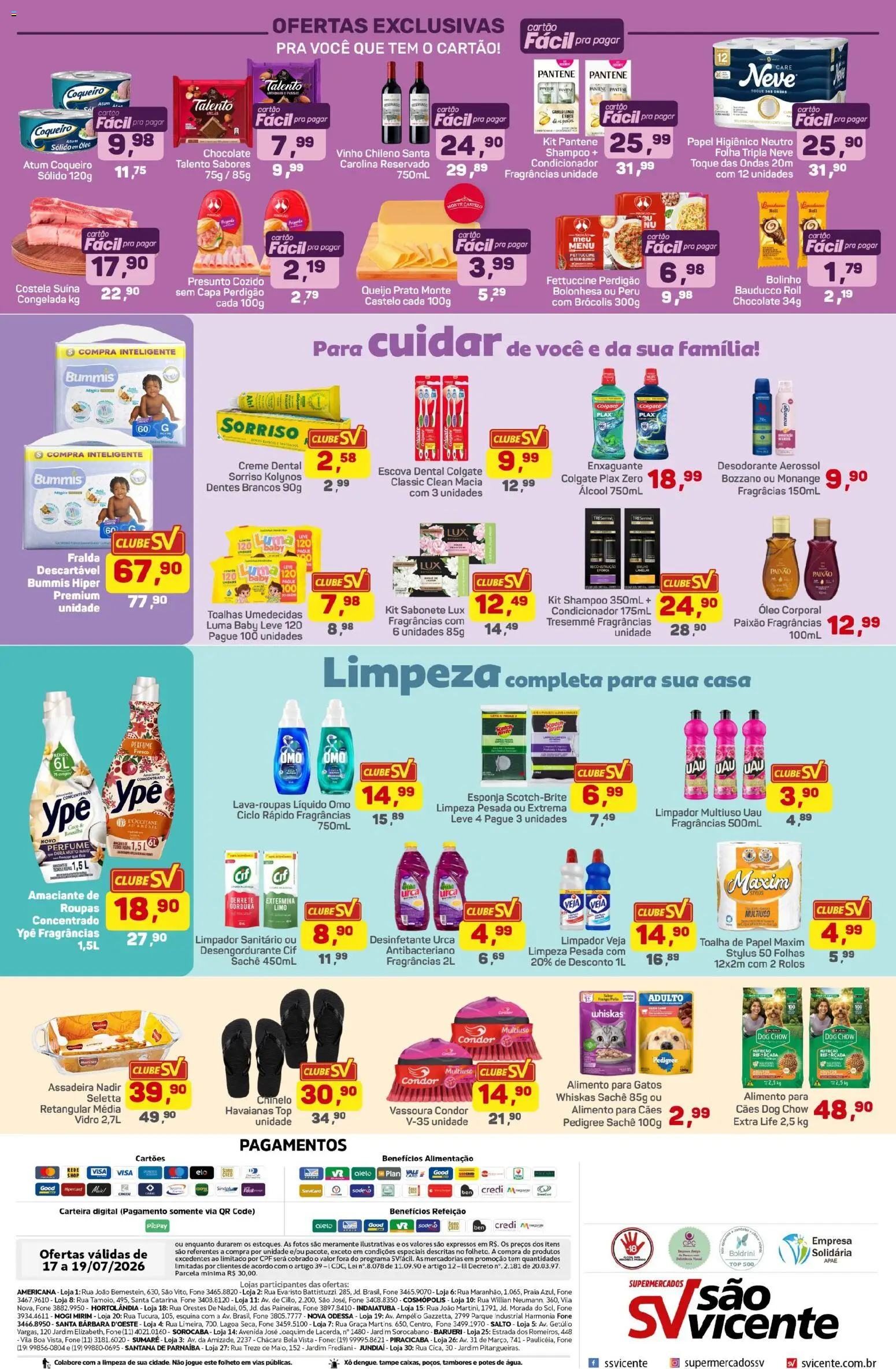 Supermercados São Vicente Folheto - válido de 17/07/2026 | Página: 4 | Produtos: Desodorante, Vinho, Brócolis, Potes