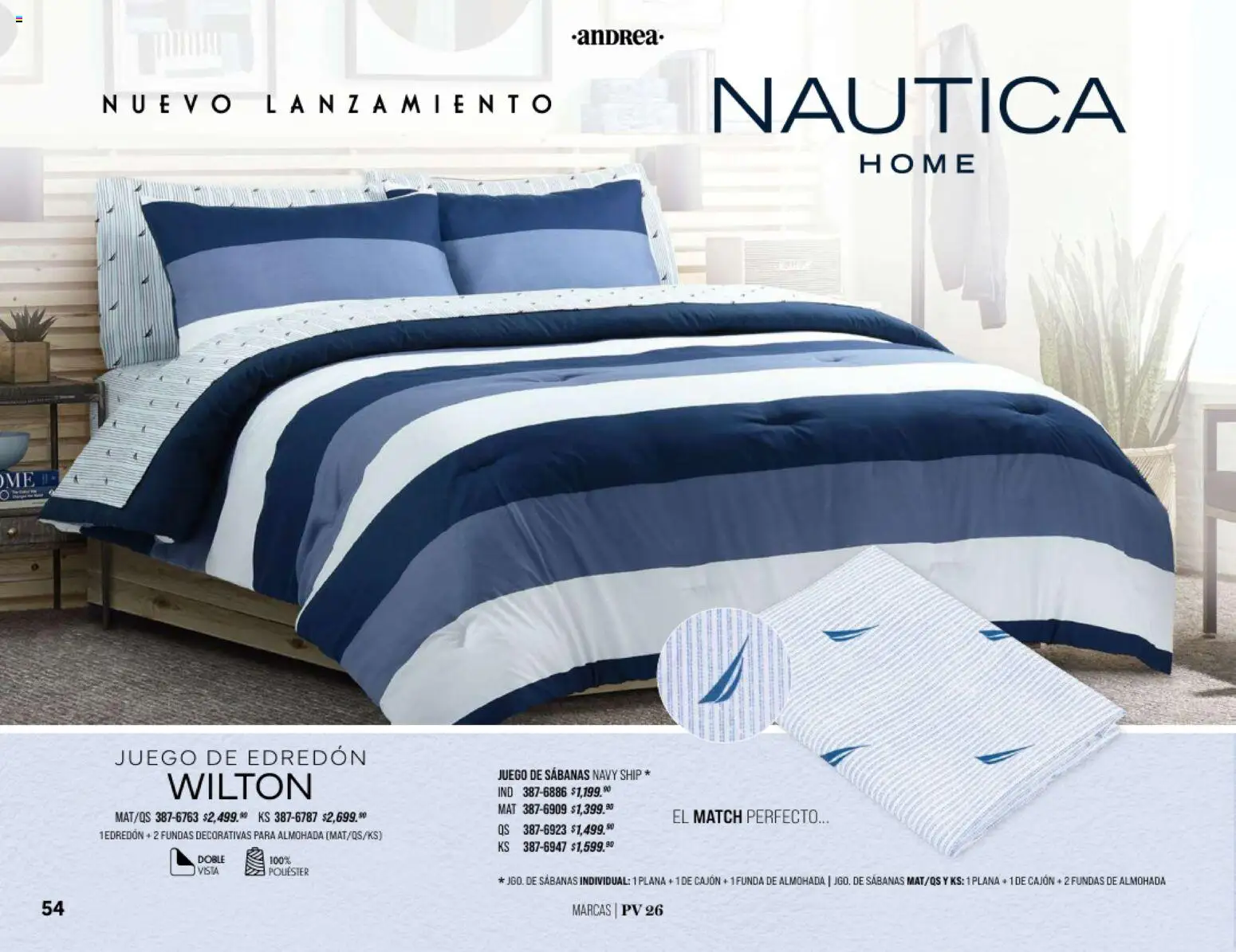 Nuevas ofertas de Andrea válidas en toda la República Mexicana desde el 25/01/2026. ¡Encuentra las mejores ofertas en Andrea catálogo Home! | Página: 54 | Productos: Funda, Funda de almohada, Almohada, Sabanas