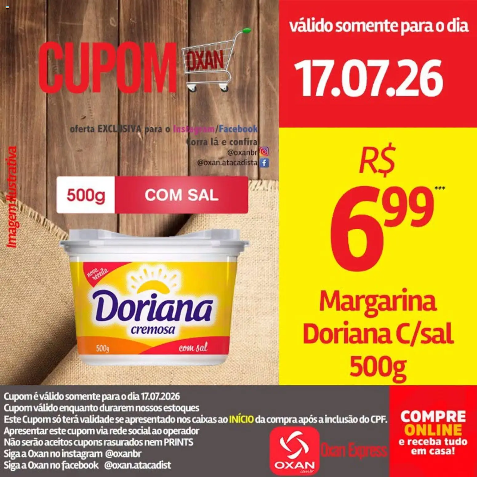 Oxan Atacadista Folheto - válido de 17/07/2026 | Página: 13 | Produtos: Doriana, Sal, Margarina