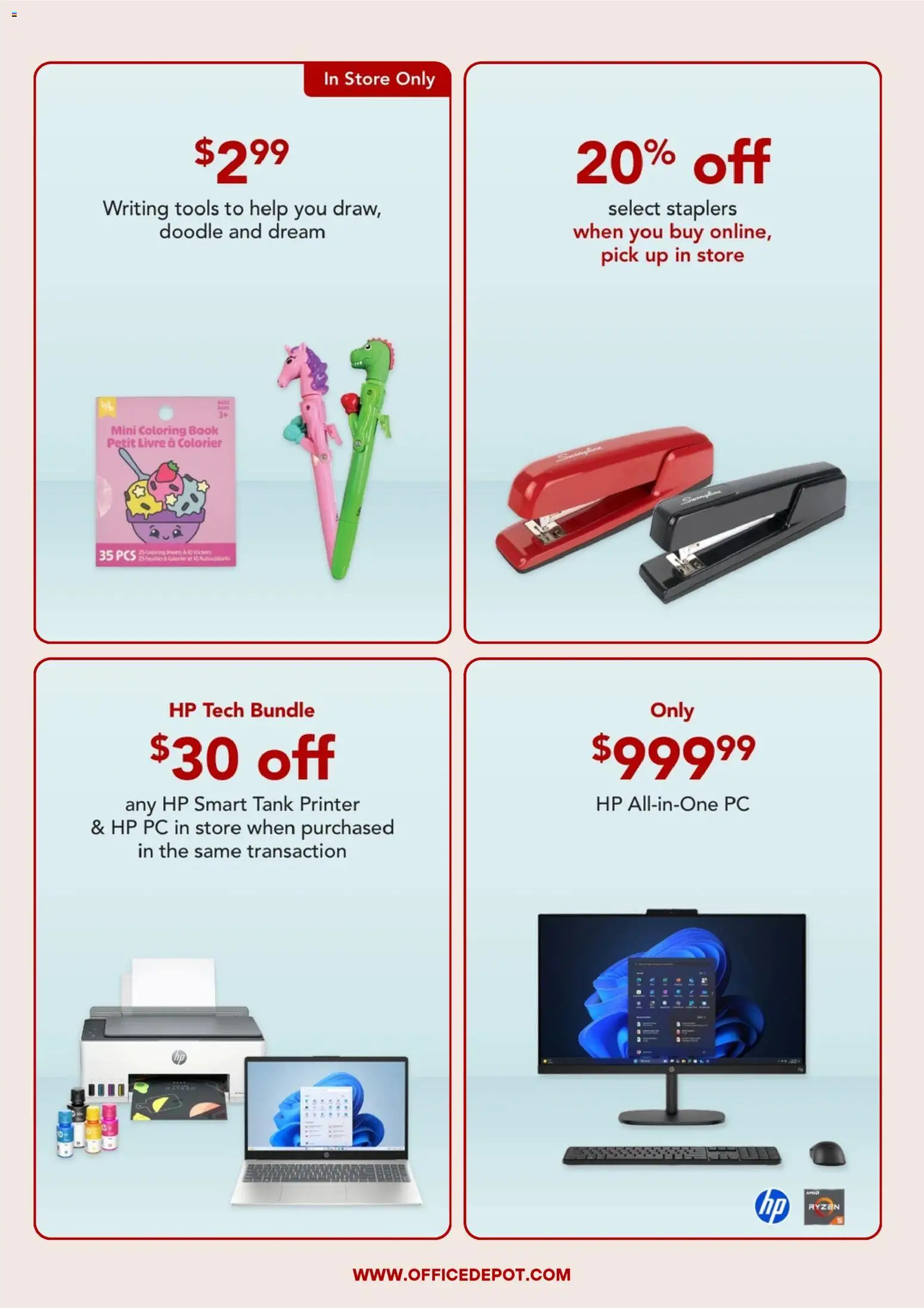 Office Depot Weekly Ad - valid from 09/15/2026 | Page: 4 | Products: Pc, Printer, Tools