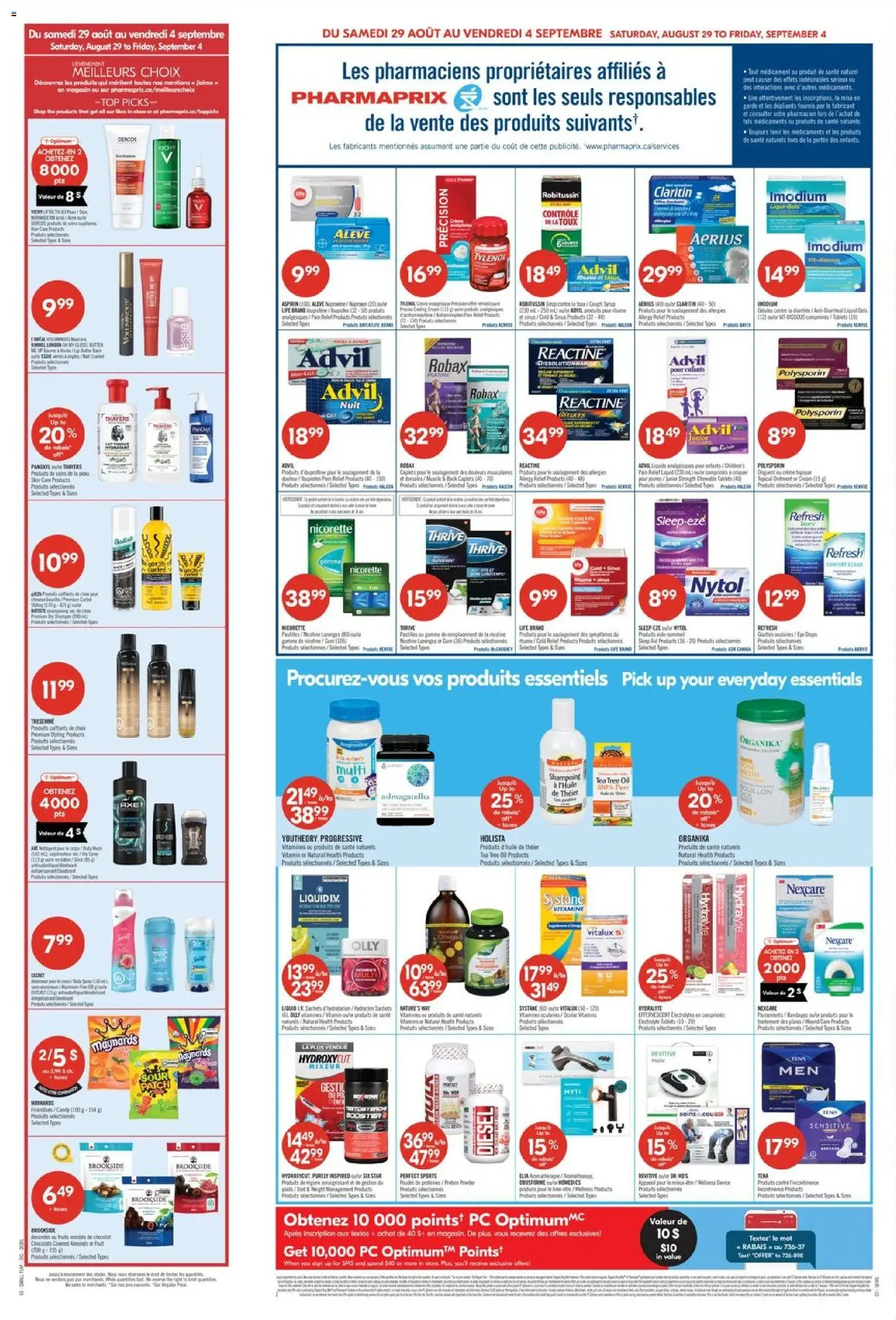 Pharmaprix flyer valid from Aug 29, 2026 | Page: 5 | Products: Eye drops, Syrup, Cough syrup, Butter