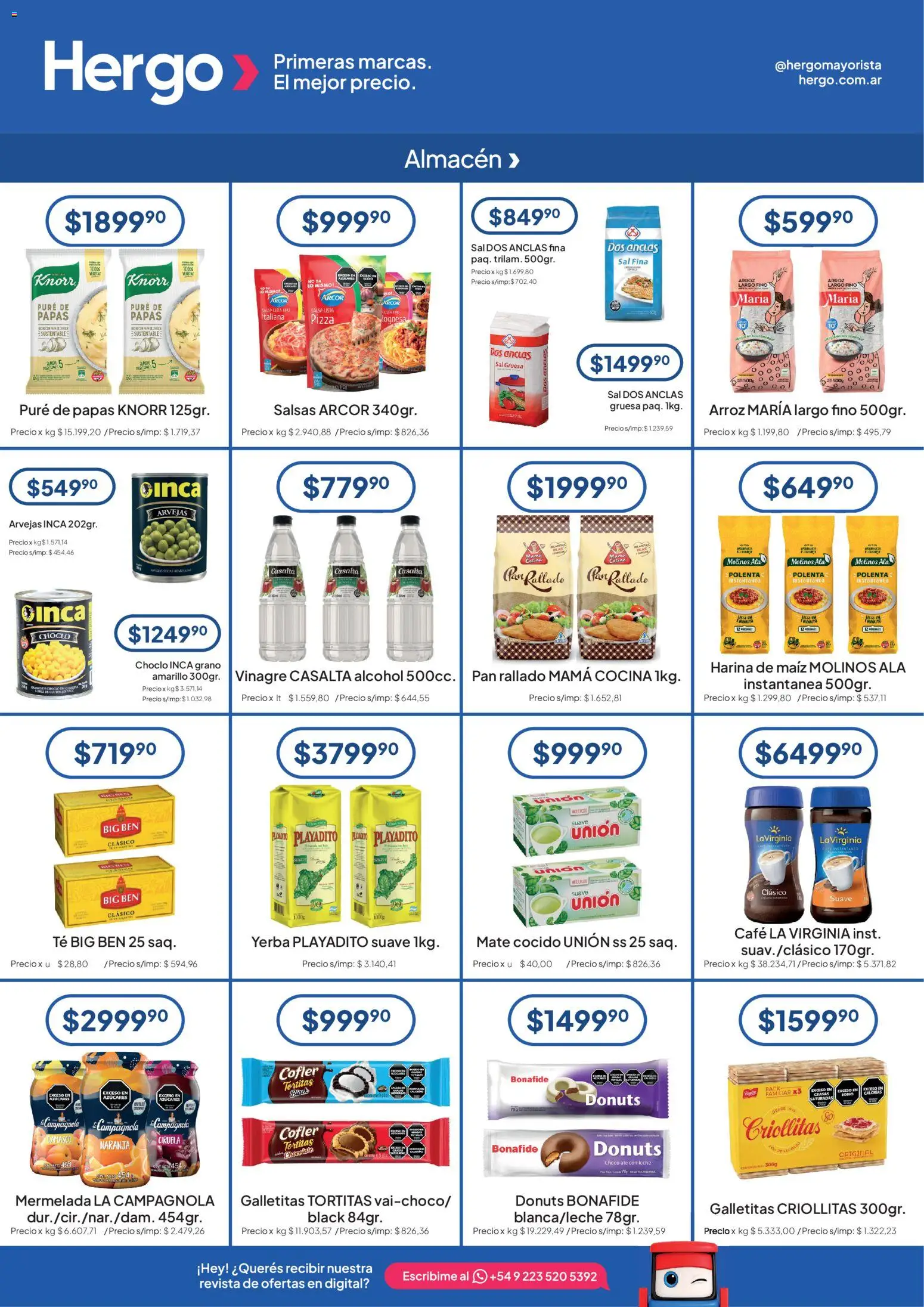 Hergo catálogo │ válido desde el 19/08/2026 | Página: 2 | Productos: Galletitas, Yerba, Vinagre, Arvejas