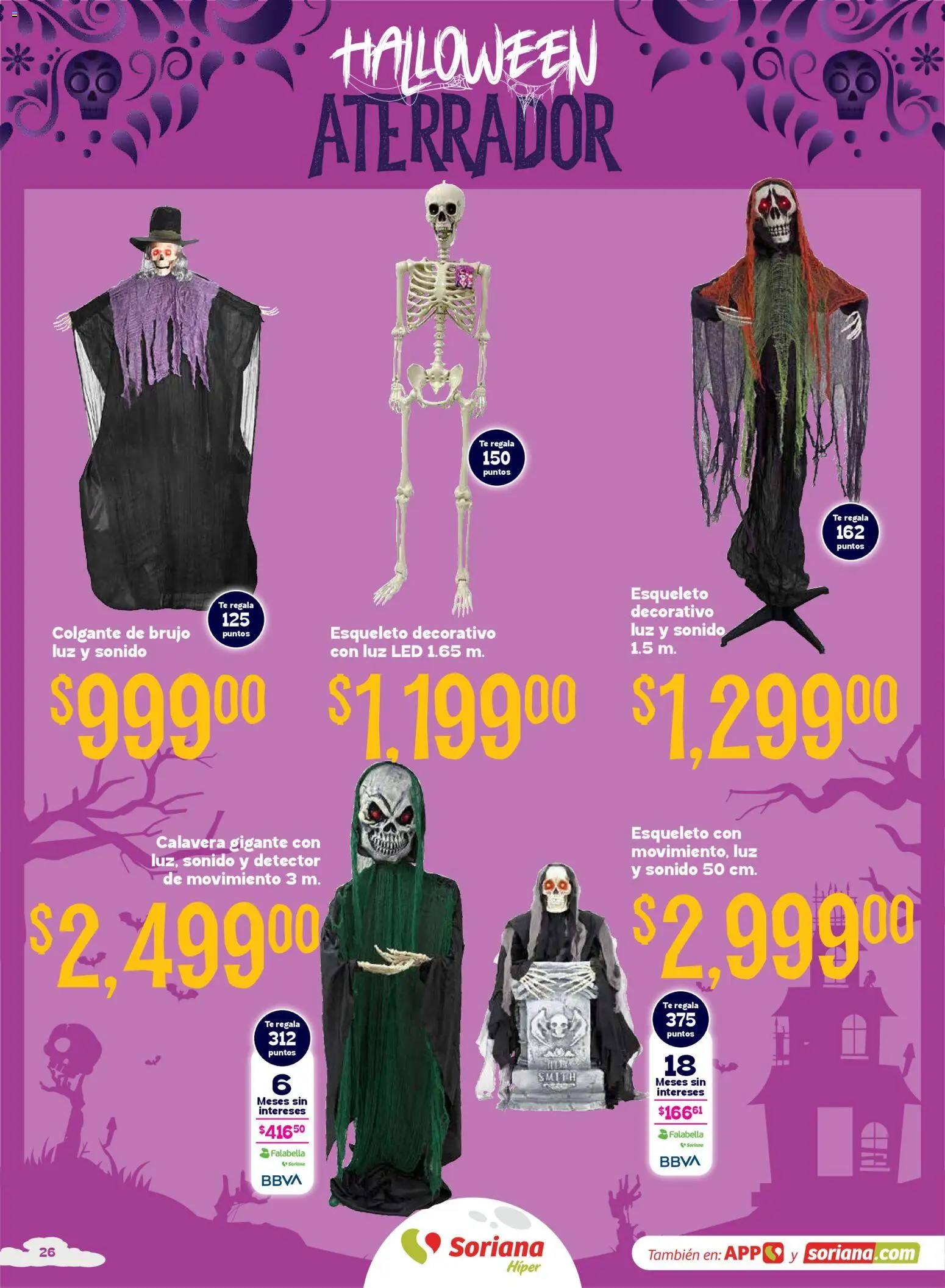 Nuevas ofertas de Soriana válidas en toda la República Mexicana desde el 08/09/2026. ¡Encuentra las mejores ofertas en Soriana Halloween y Día de muertos Híper Nacional! | Página: 26
