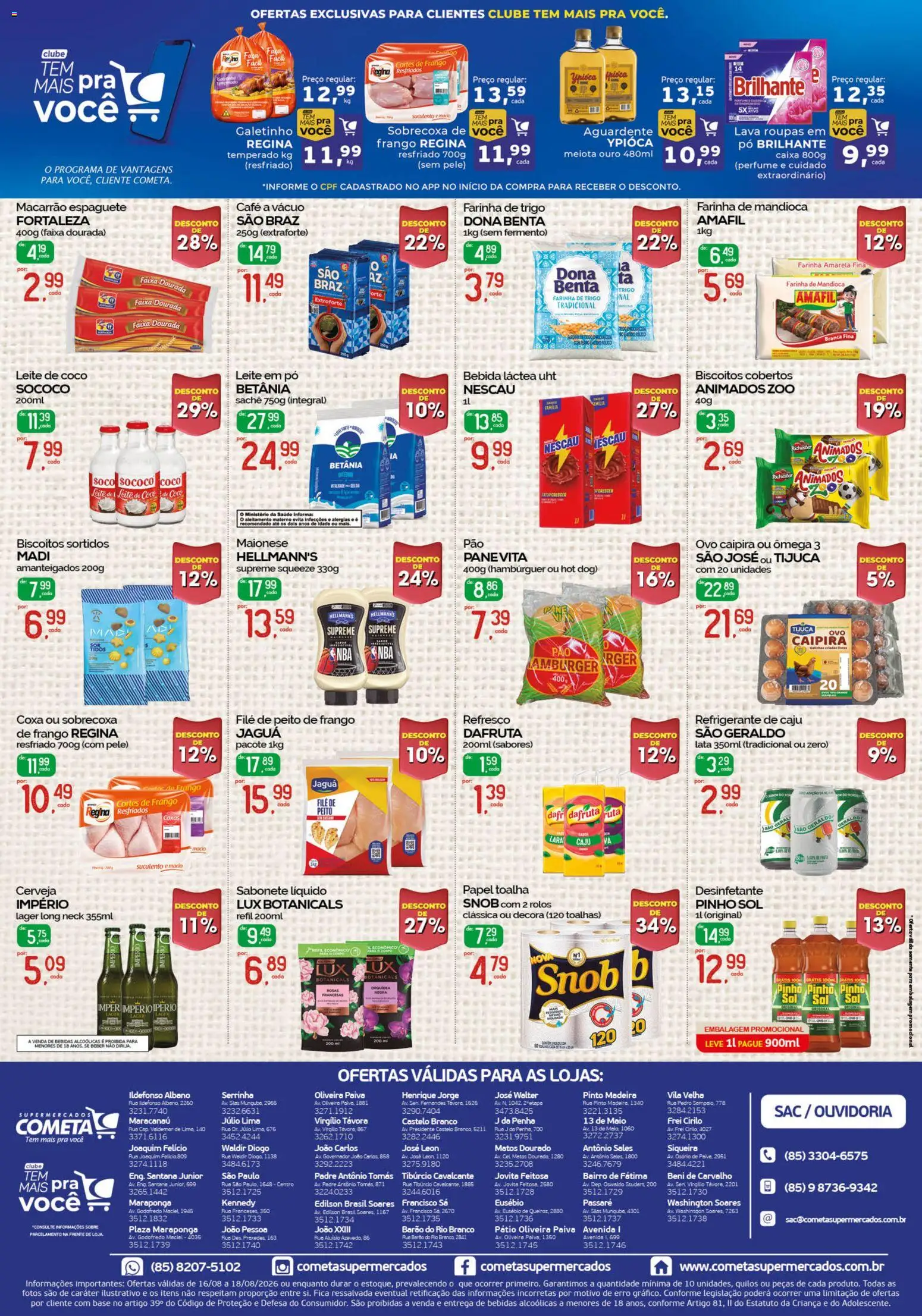Cometa Supermercados Folheto - válido de 16/08/2026 | Página: 2 | Produtos: Papel toalha, Roupas, Biscoitos, Bebida