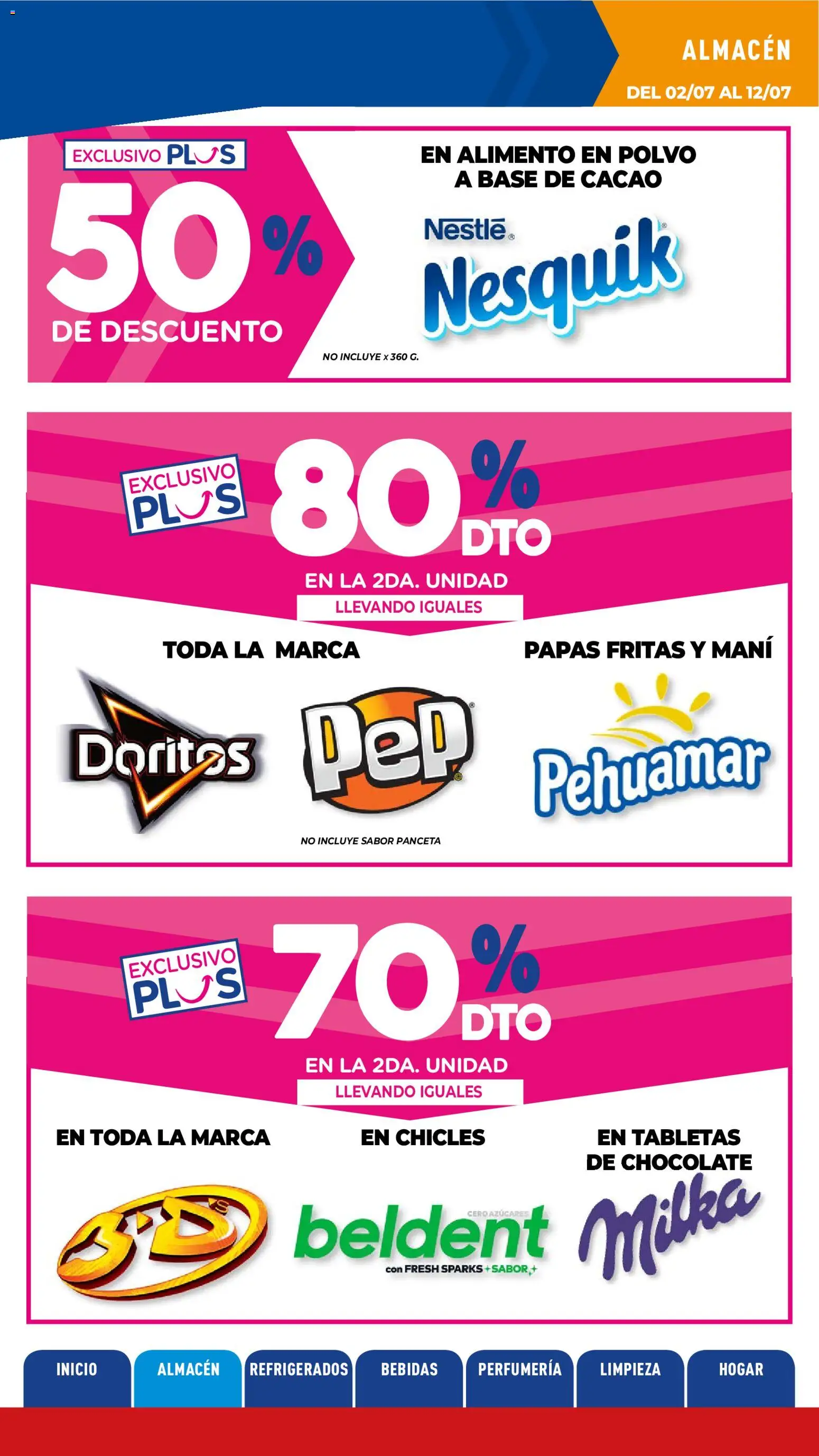 La Anonima catálogo │ válido desde el 02/07/2026 | Página: 4 | Productos: Polvo, Panceta, Mani, Chocolate