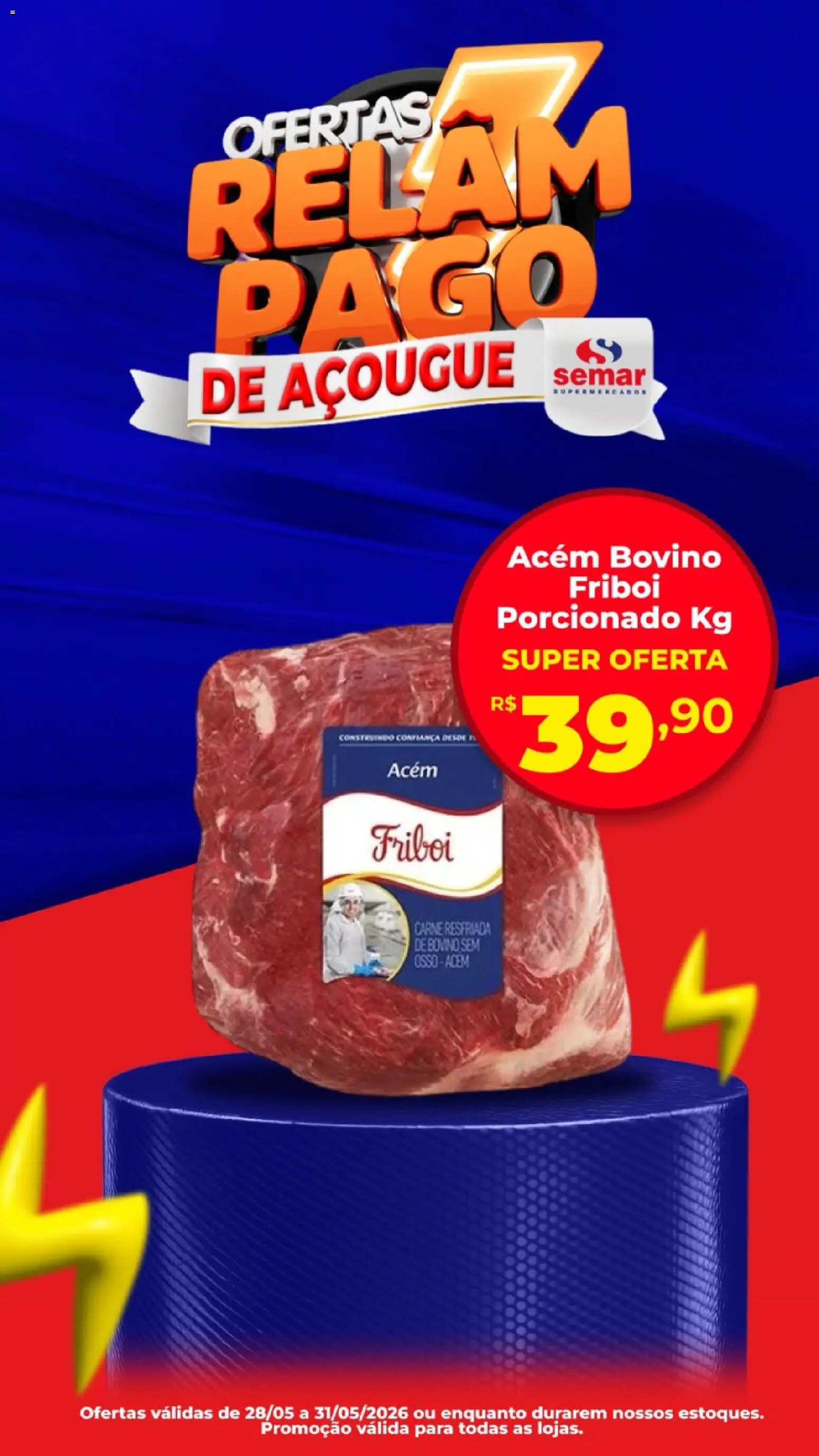 Semar Supermercado Folheto - válido de 28.05.2026 | Página: 1 | Produtos: Acém, Carne