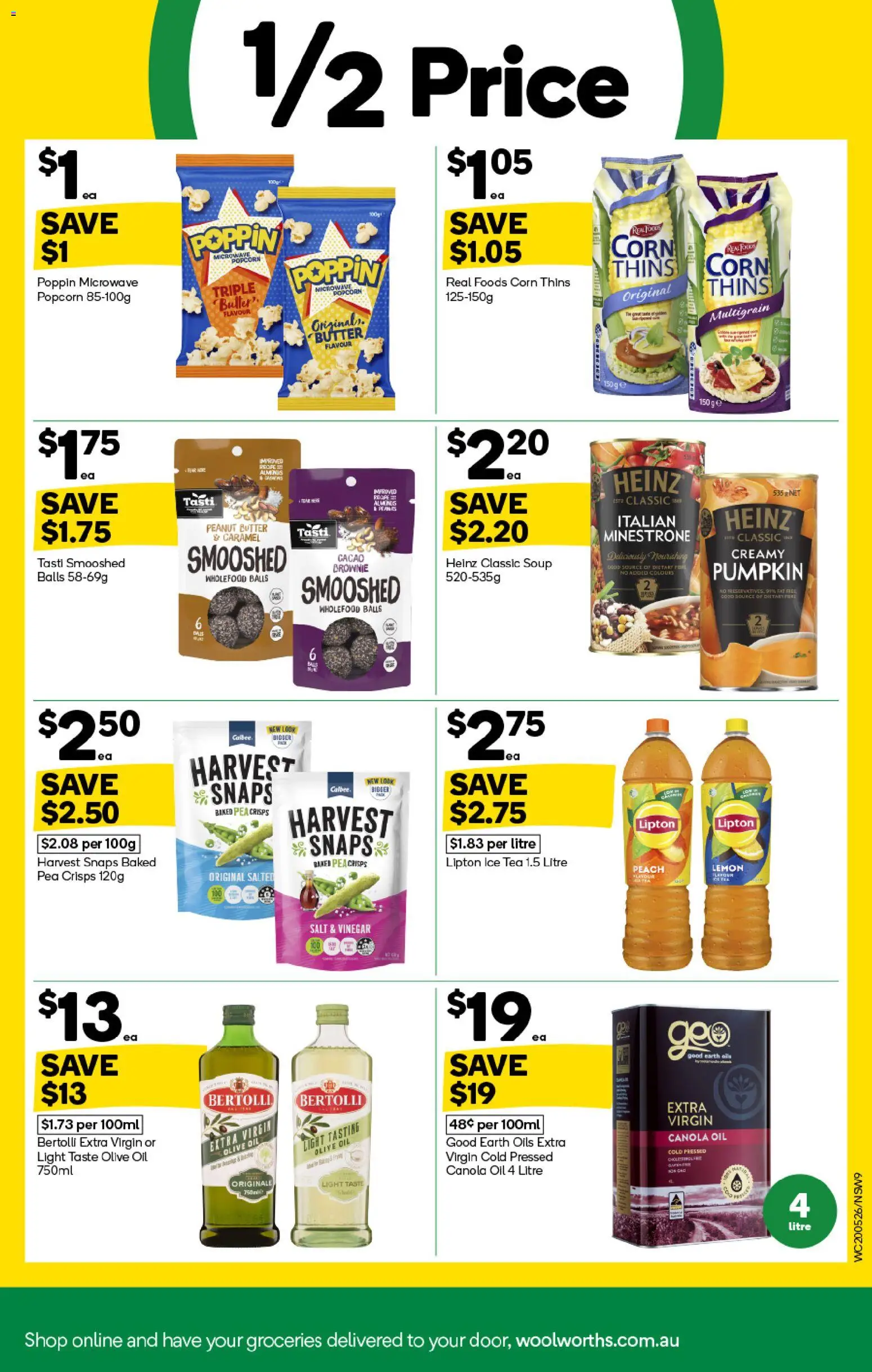 Woolworths catalogue - valid from 20.05.2026 | Page: 9 | Products: Olive oil, Popcorn, Salt, Peach