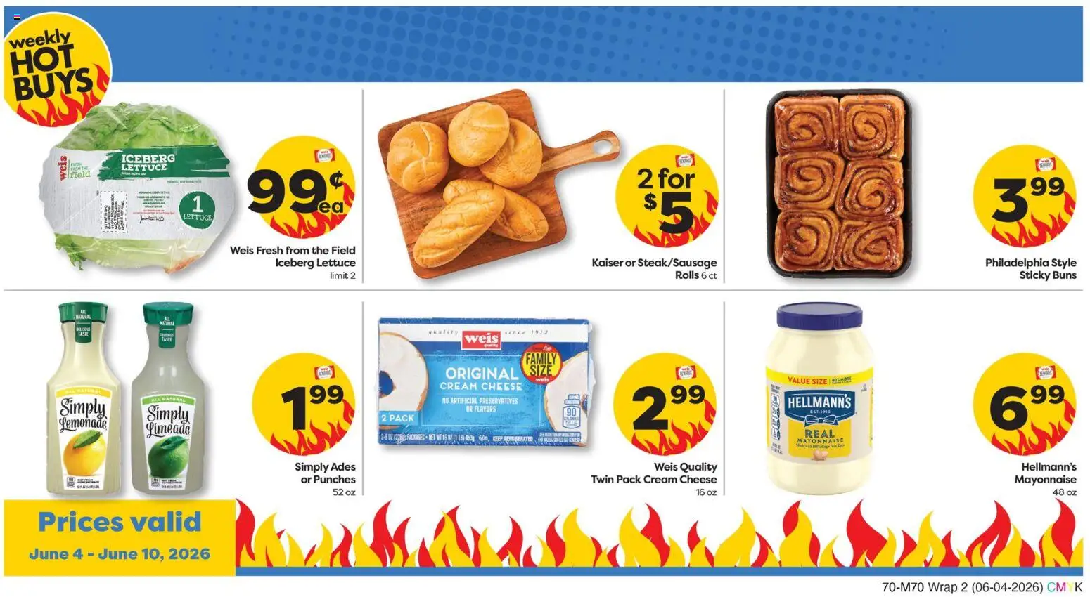 Weis Grand Opening - valid from 04.06.2026 | Page: 2 | Products: Lettuce, Cheese, Cream, Mayonnaise