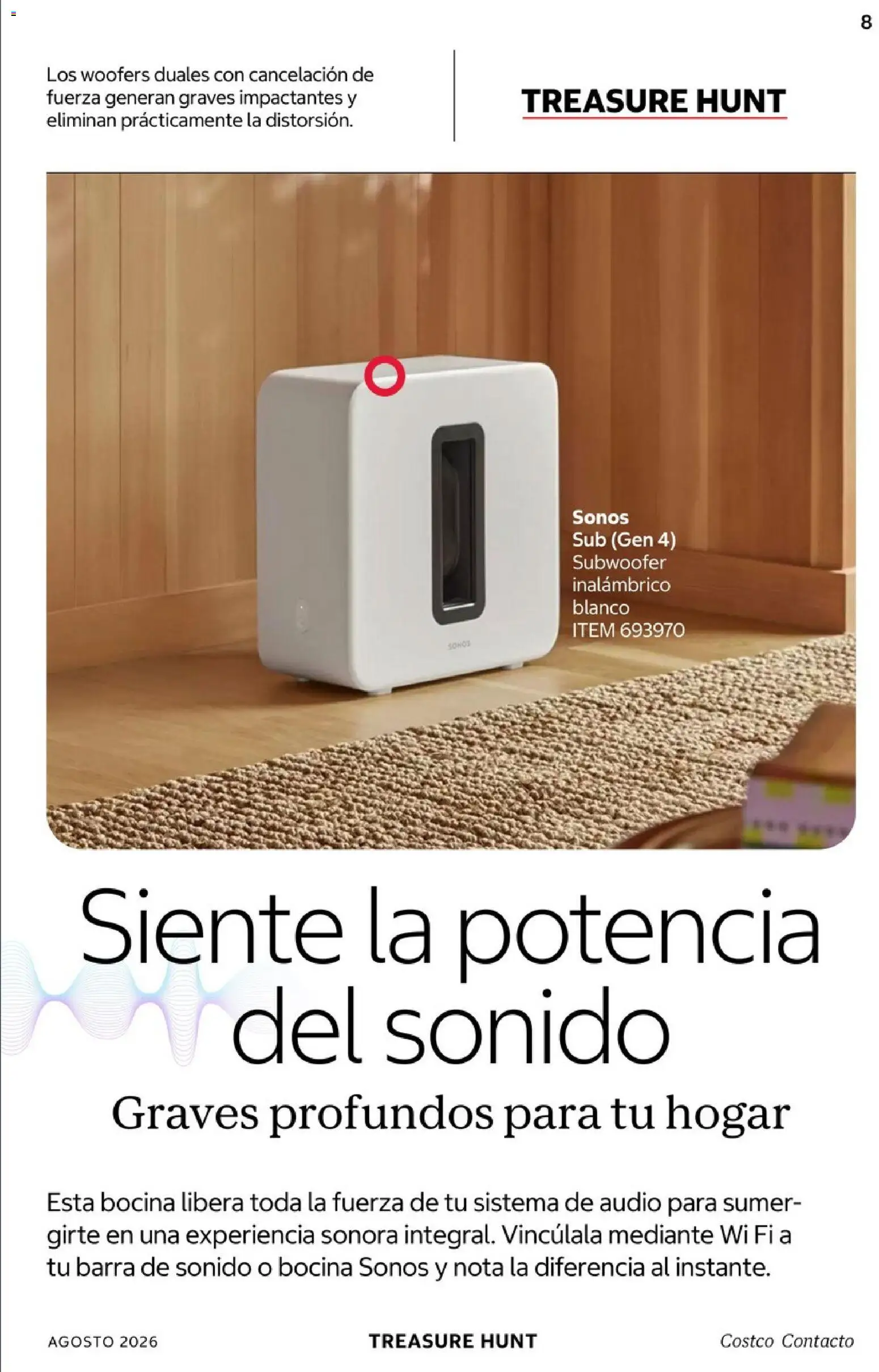 Nuevas ofertas de Costco válidas en toda la República Mexicana desde el 01/08/2026. ¡Encuentra las mejores ofertas en Costco catálogo Agosto! | Página: 8 | Productos: Barra de sonido, Audio, Bocina, Barra