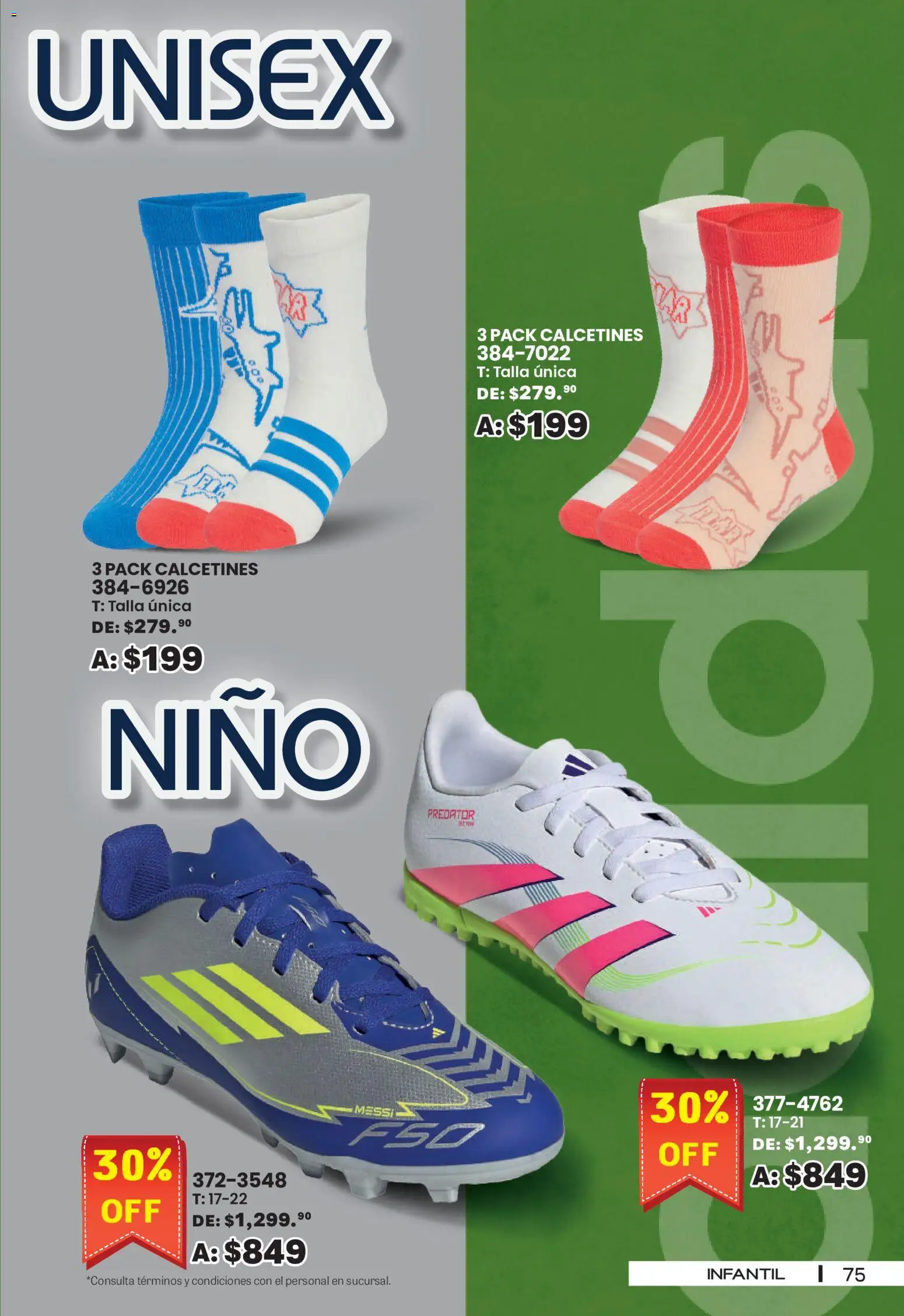 Nuevas ofertas de Andrea válidas en toda la República Mexicana desde el 30/08/2026. ¡Encuentra las mejores ofertas en Andrea - SPORT DAYS! | Página: 75 | Productos: Calcetines