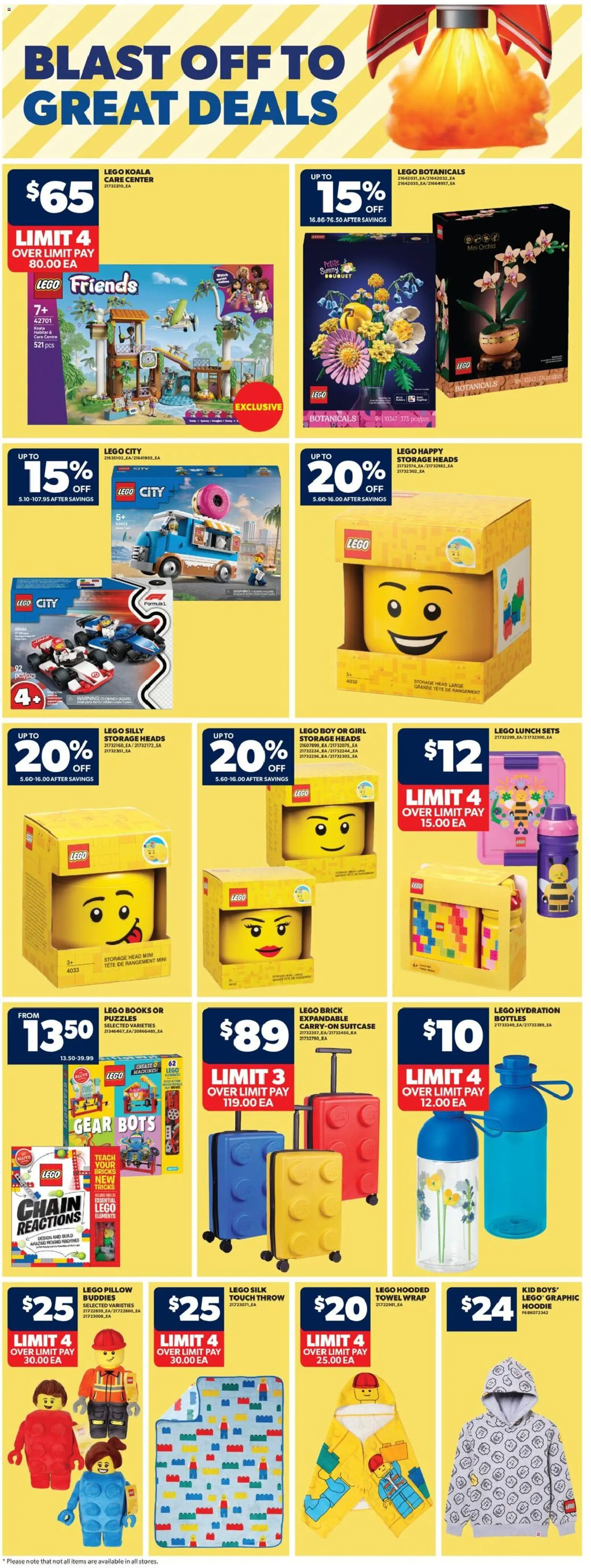 Real Canadian Superstore flyer valid from Aug 6, 2026 | Page: 35 | Products: LEGO, Pillow, Hoodie, Books