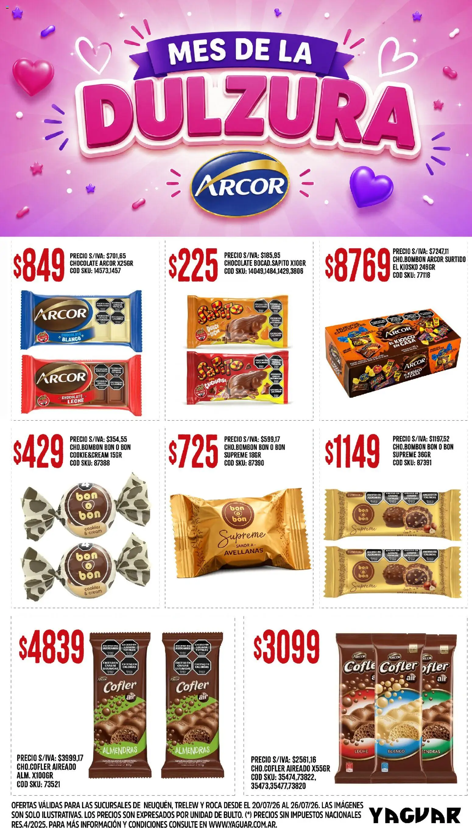 Yaguar - Oferta semanal Parque Chacabuco │ válido desde el 20/07/2026 | Página: 7 | Productos: Almendras, Leche, Chocolate