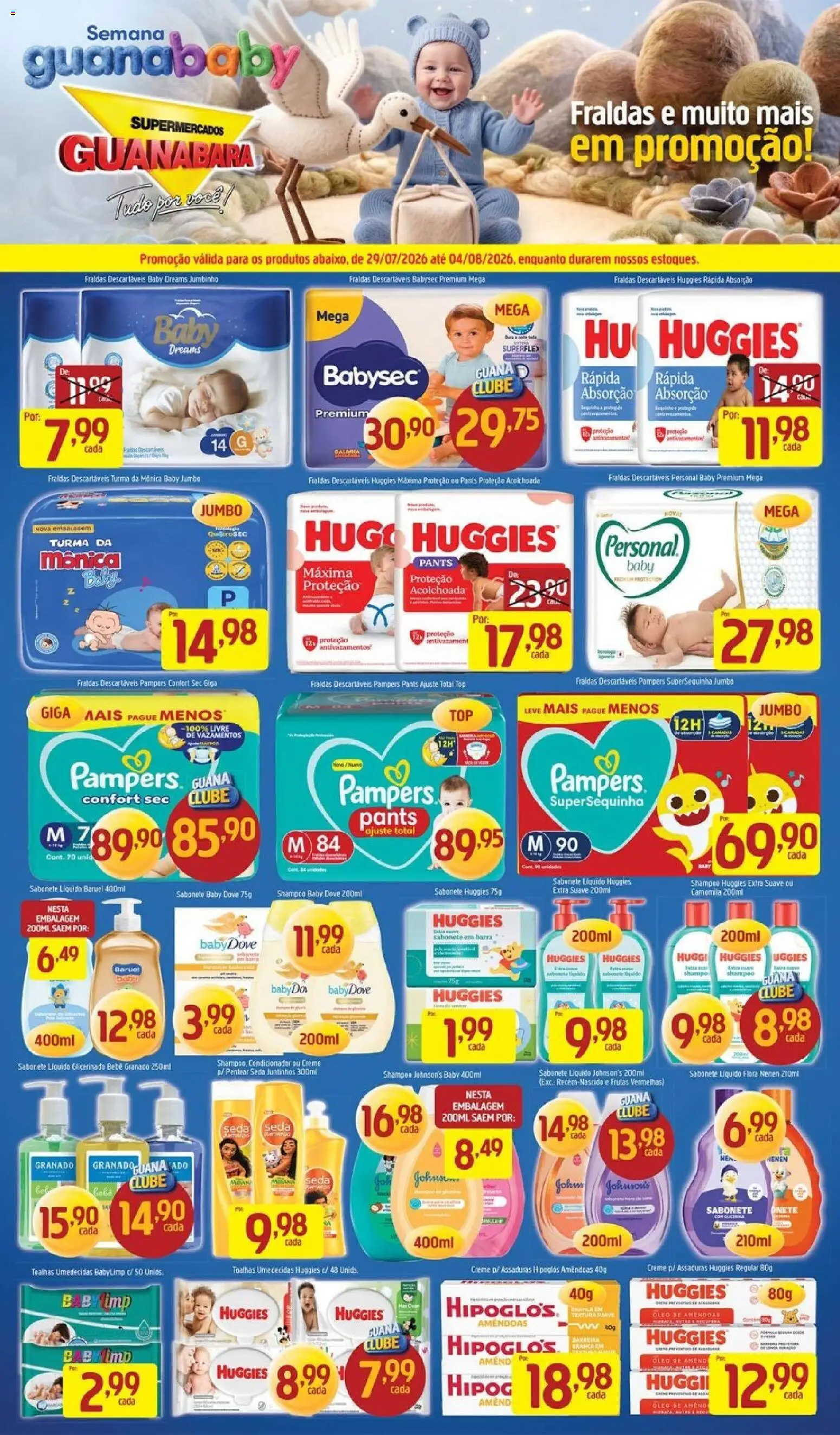 Supermercados Guanabara Folheto - válido de 29/07/2026 | Página: 5 | Produtos: Shampoo, Amêndoas, Fraldas, Dove