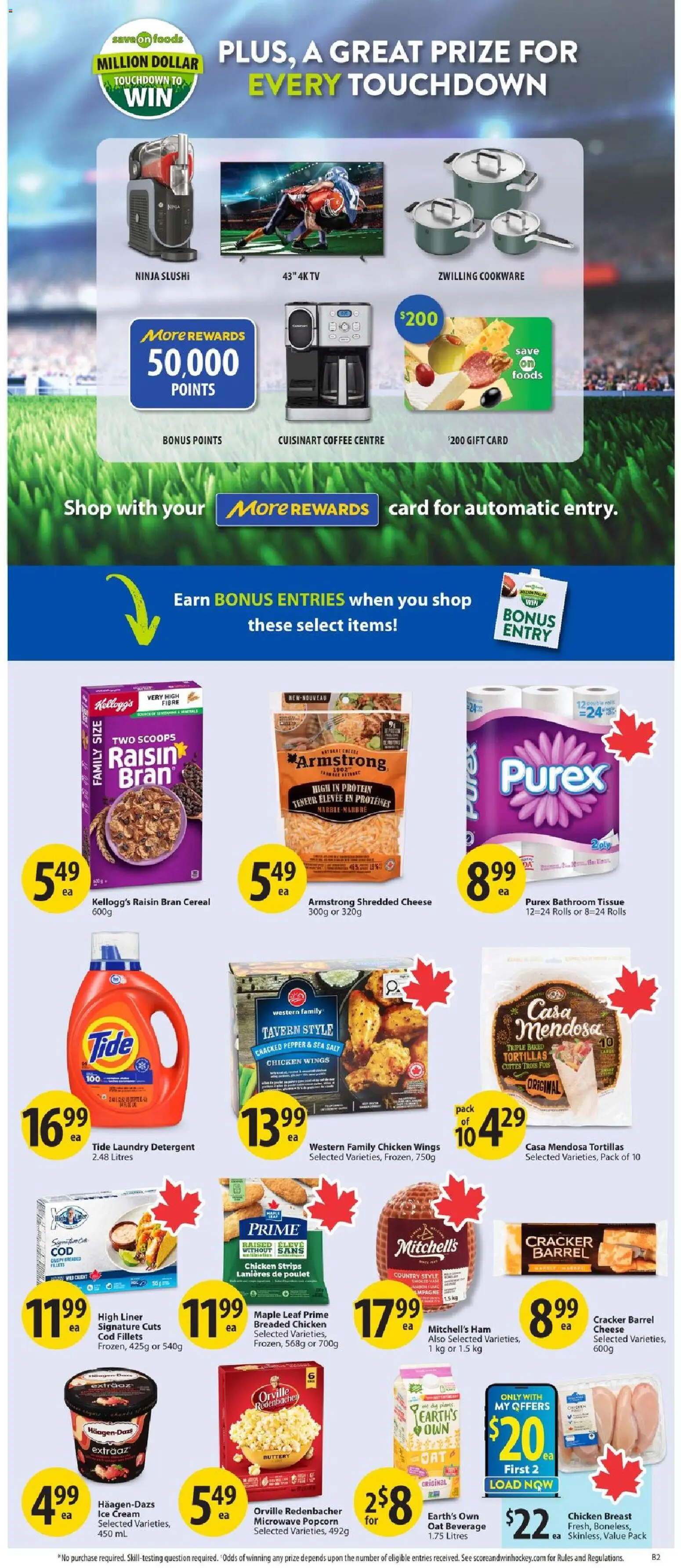 Save on foods flyer valid from Jul 2, 2026 | Page: 31 | Products: Cream, Detergent, Cheese, Coffee