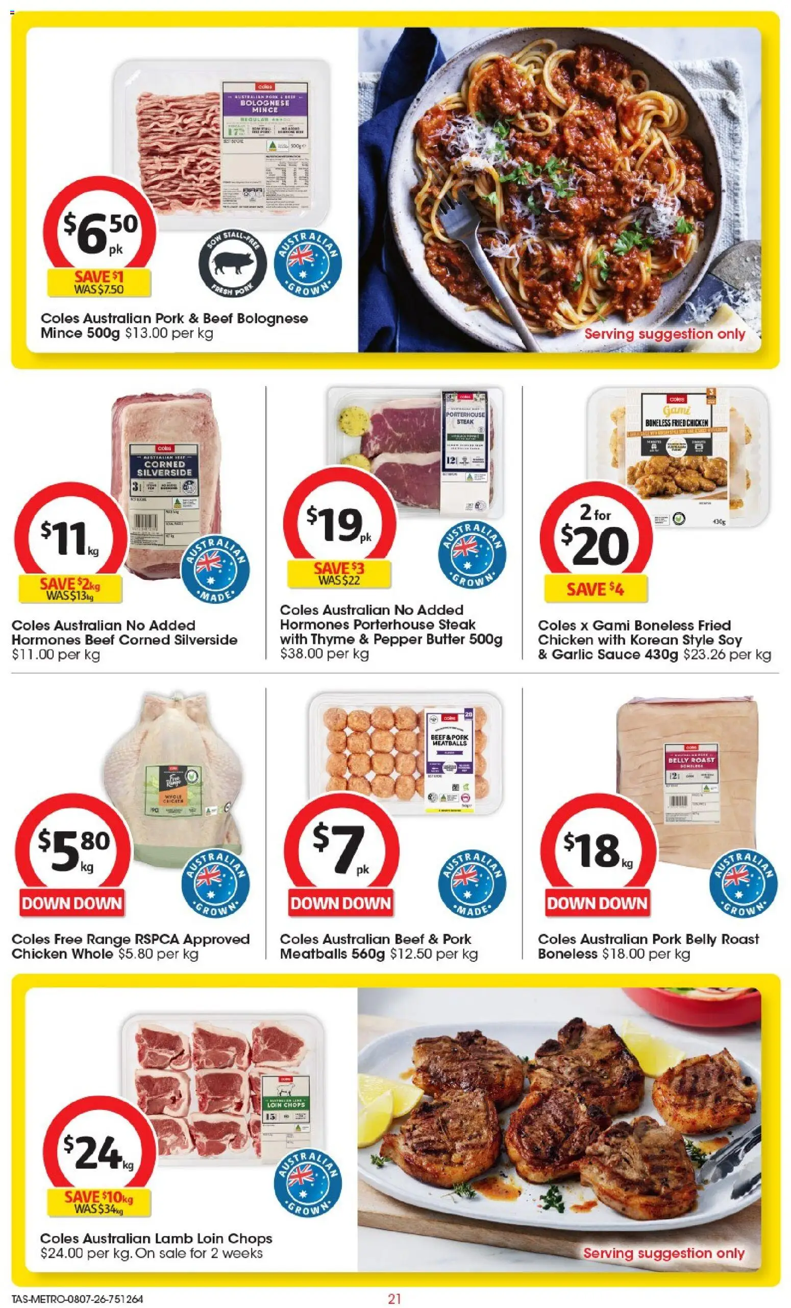 Coles catalogue - valid from 08/07/2026 | Page: 21 | Products: Butter, Chicken, Pork, Pepper
