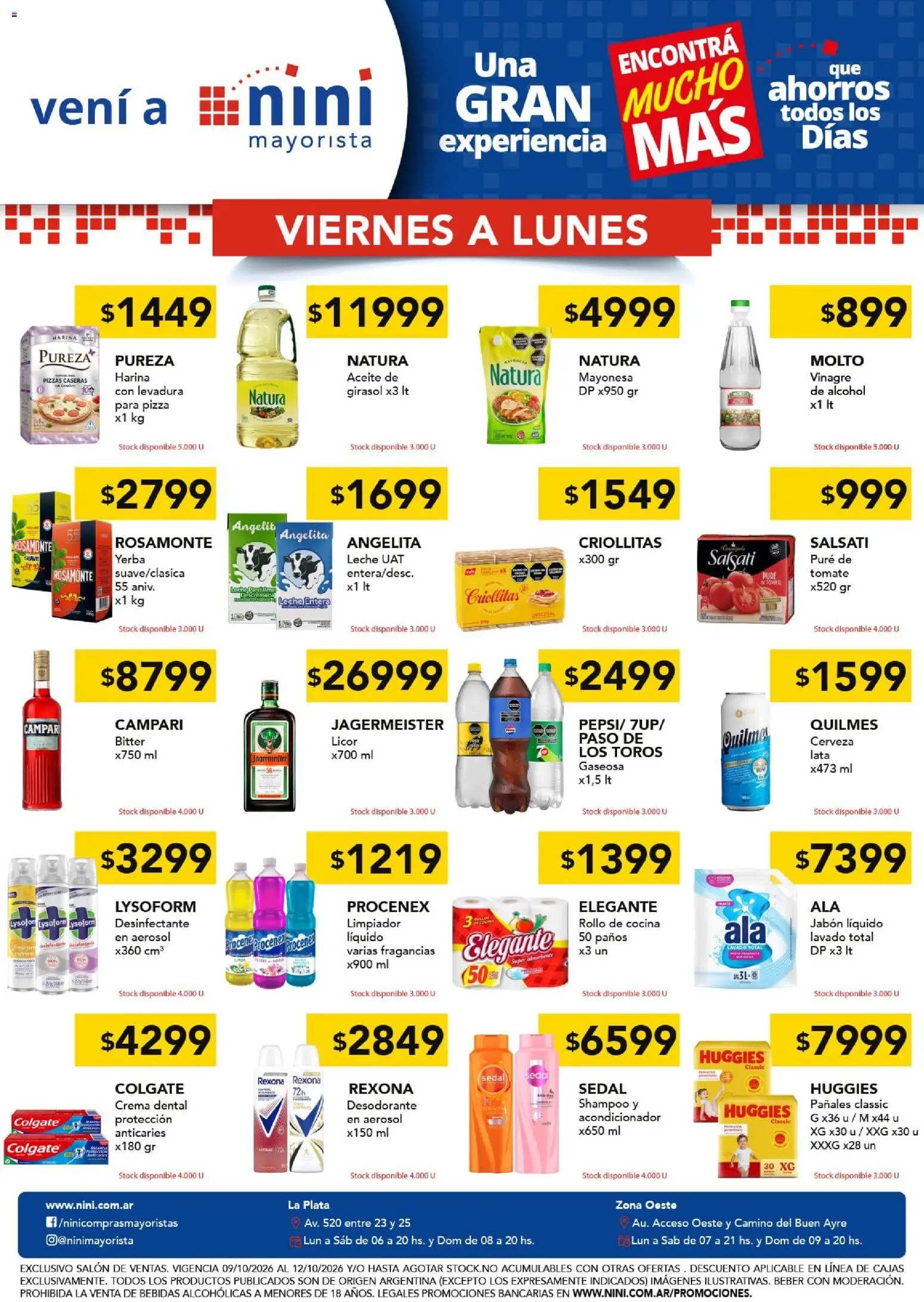 NINI Mayorista Viernes a Lunes │ válido desde el 09/10/2026 | Página: 1