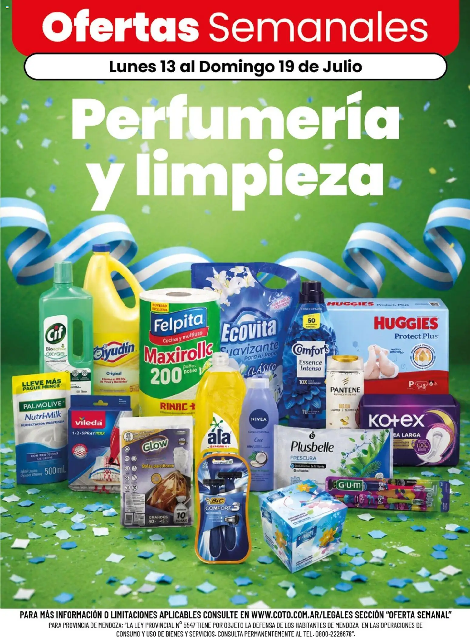 Coto - Perfumería y limpieza │ válido desde el 13/07/2026 | Página: 1 | Productos: Horno, Cocina, Ropa, Suavizante