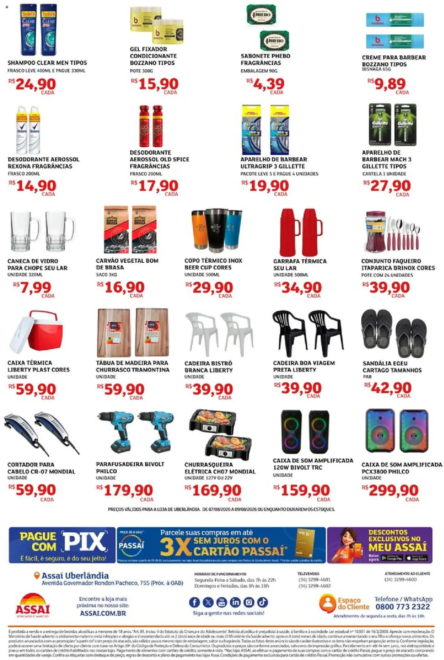 Assaí Atacadista Folheto - válido de 07/08/2026 | Página: 2 | Produtos: Cadeira, Alimentos, Bebida, Tábua