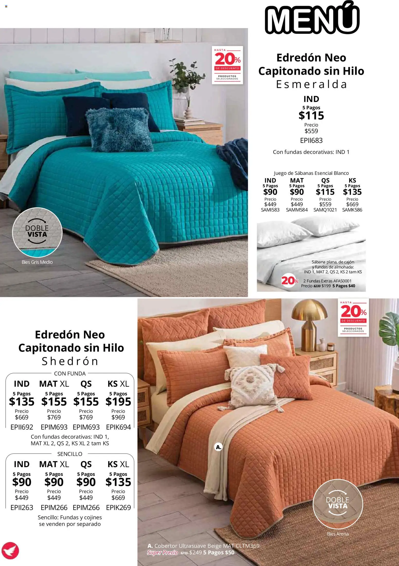 Nuevas ofertas de Colchas Concord válidas en toda la República Mexicana desde el 01/08/2026. ¡Encuentra las mejores ofertas en Colchas Concord catálogo! | Página: 102 | Productos: Juego, Almohada, Sabanas, Cortinas