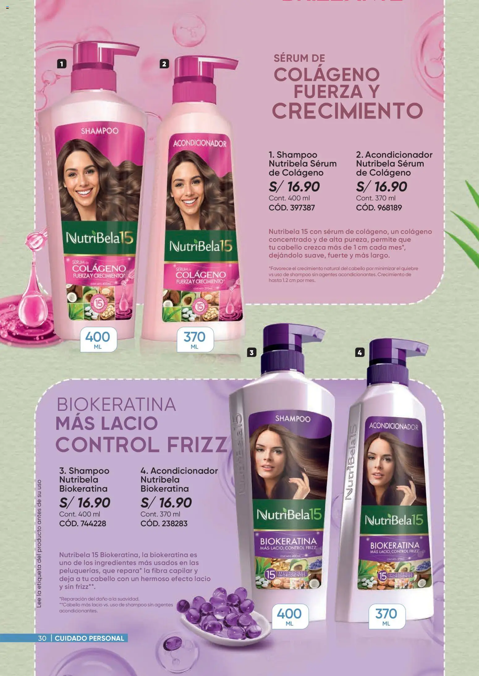 Catálogo Azzorti válido desde 09/03/2026 | Página: 30 | Productos: Shampoo, Acondicionador, Ingredientes