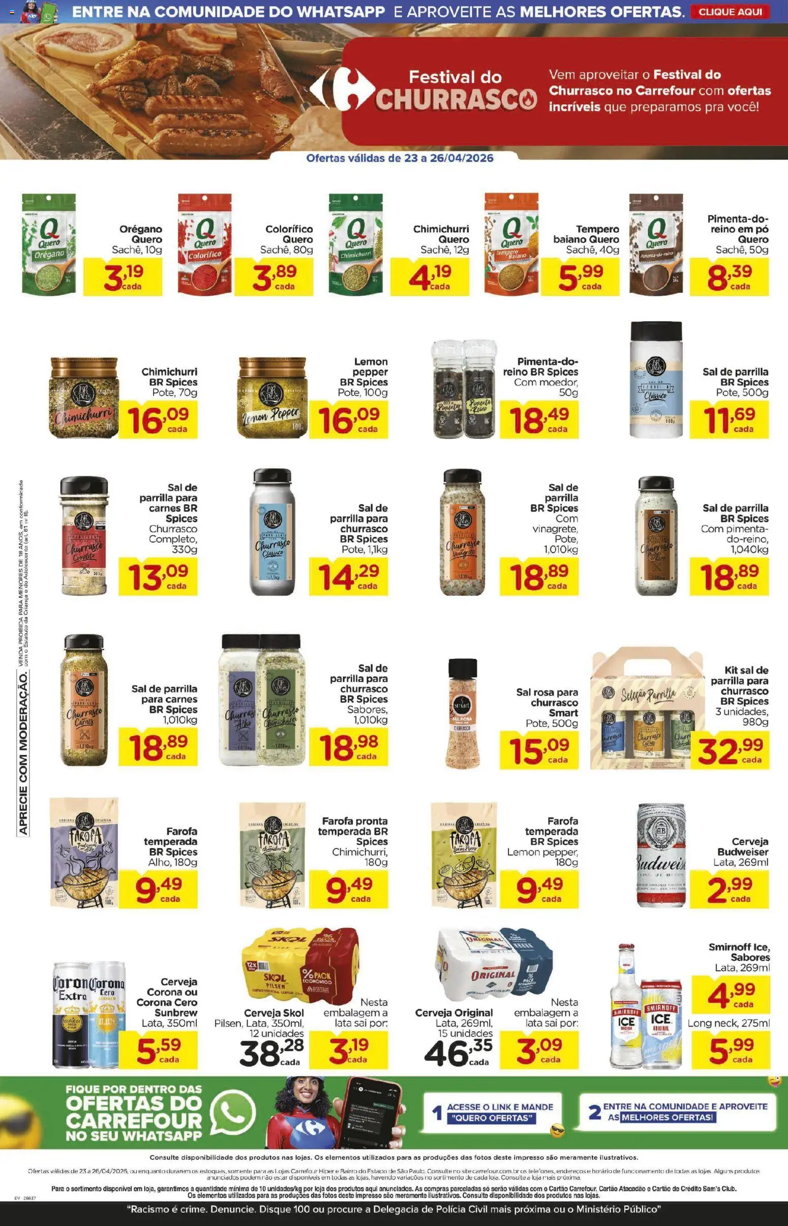 Carrefour Folheto - válido de 23.04.2026 | Página: 2 | Produtos: Pó, Cerveja, Orégano, Sal