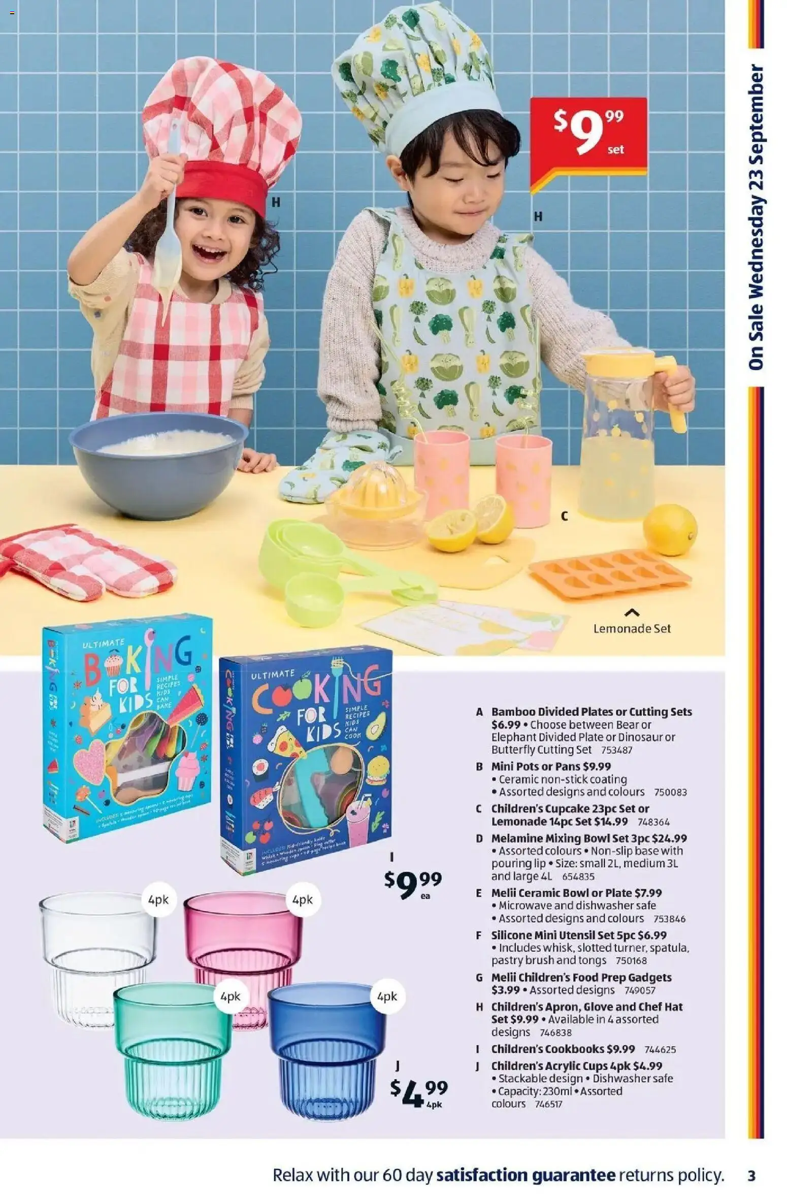 Aldi catalogue - valid from 23/09/2026 | Page: 3 | Products: Cups, Brush, Lemonade, Microwave