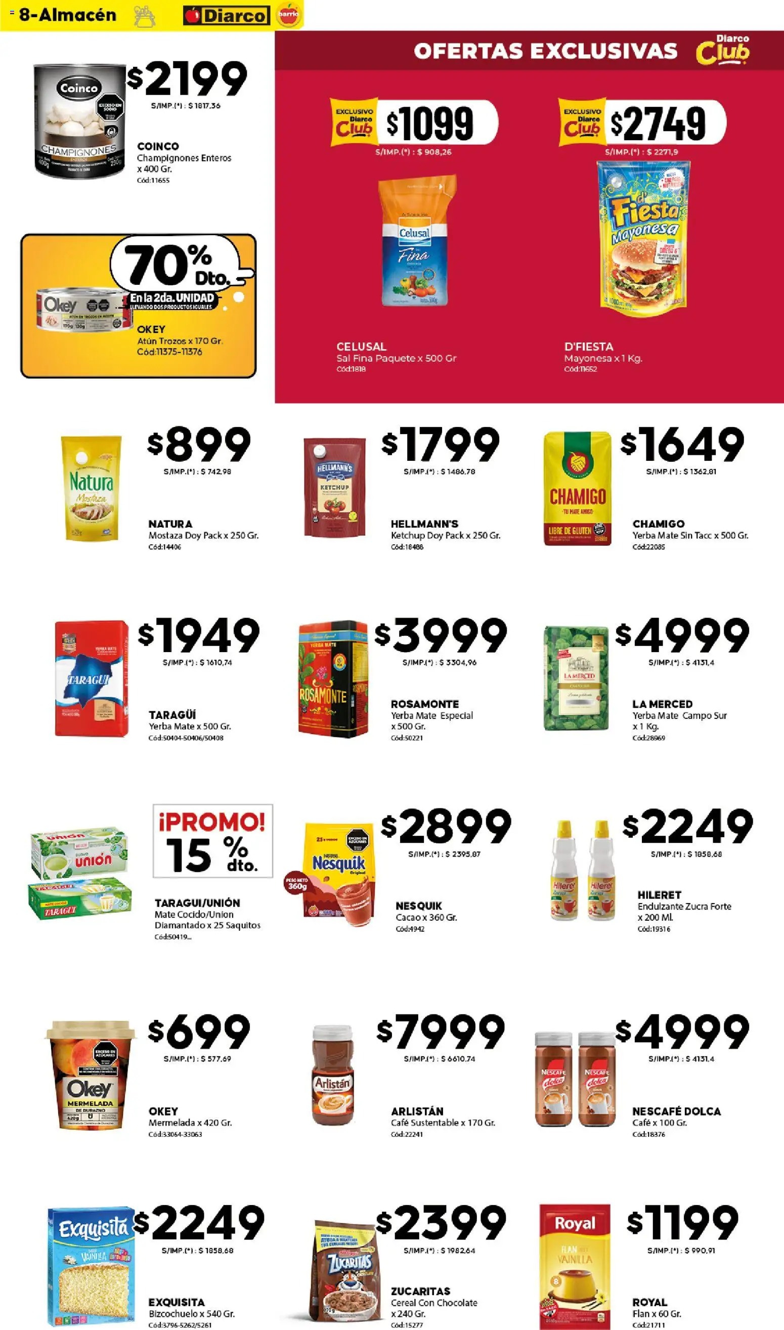 Diarco - Ofertas Diarco Barrio │ válido desde el 13.04.2026 | Página: 8 | Productos: Mate, Yerba, Mostaza, Mermelada
