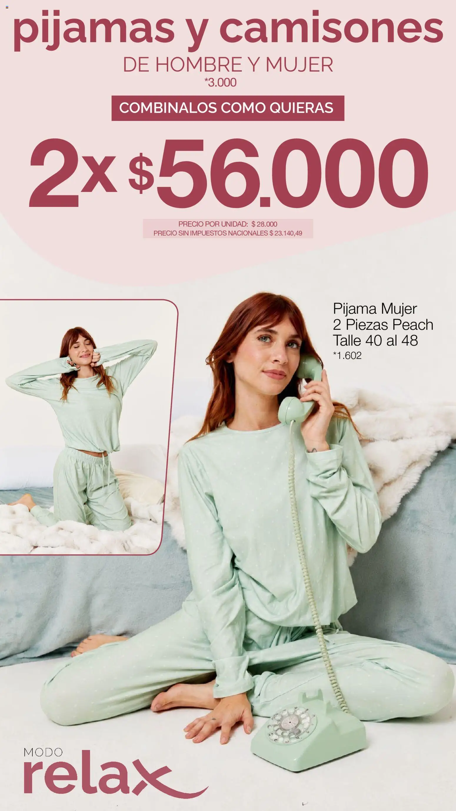 La Anonima catálogo Especial Modo Relax │ válido desde el 25/06/2026 | Página: 2 | Productos: Pijama