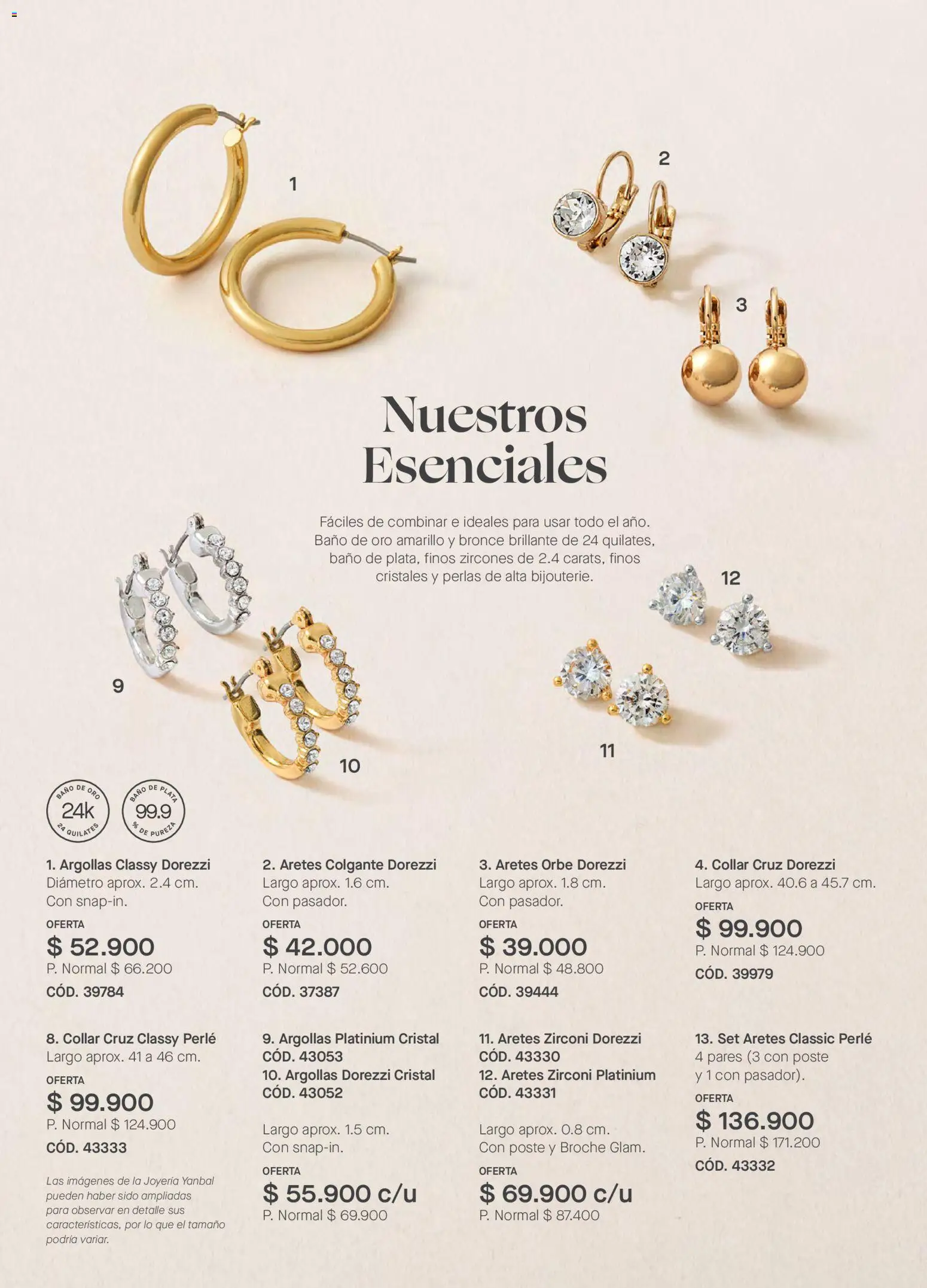 Yanbal revista - valida desde el 28.03.2026 | Página: 48 | Productos: Aretes, Baño, Collar