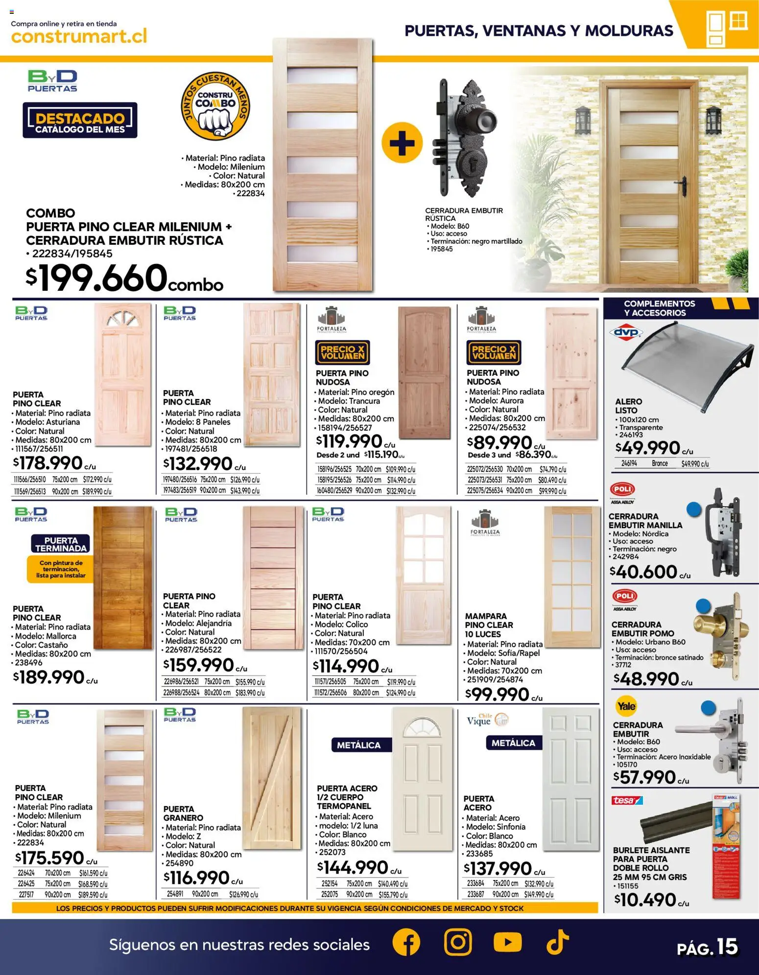 Construmart Ofertas │ válido desde el 01.06.2026 | Página: 15 | Productos: Burlete, Cerradura, Pintura