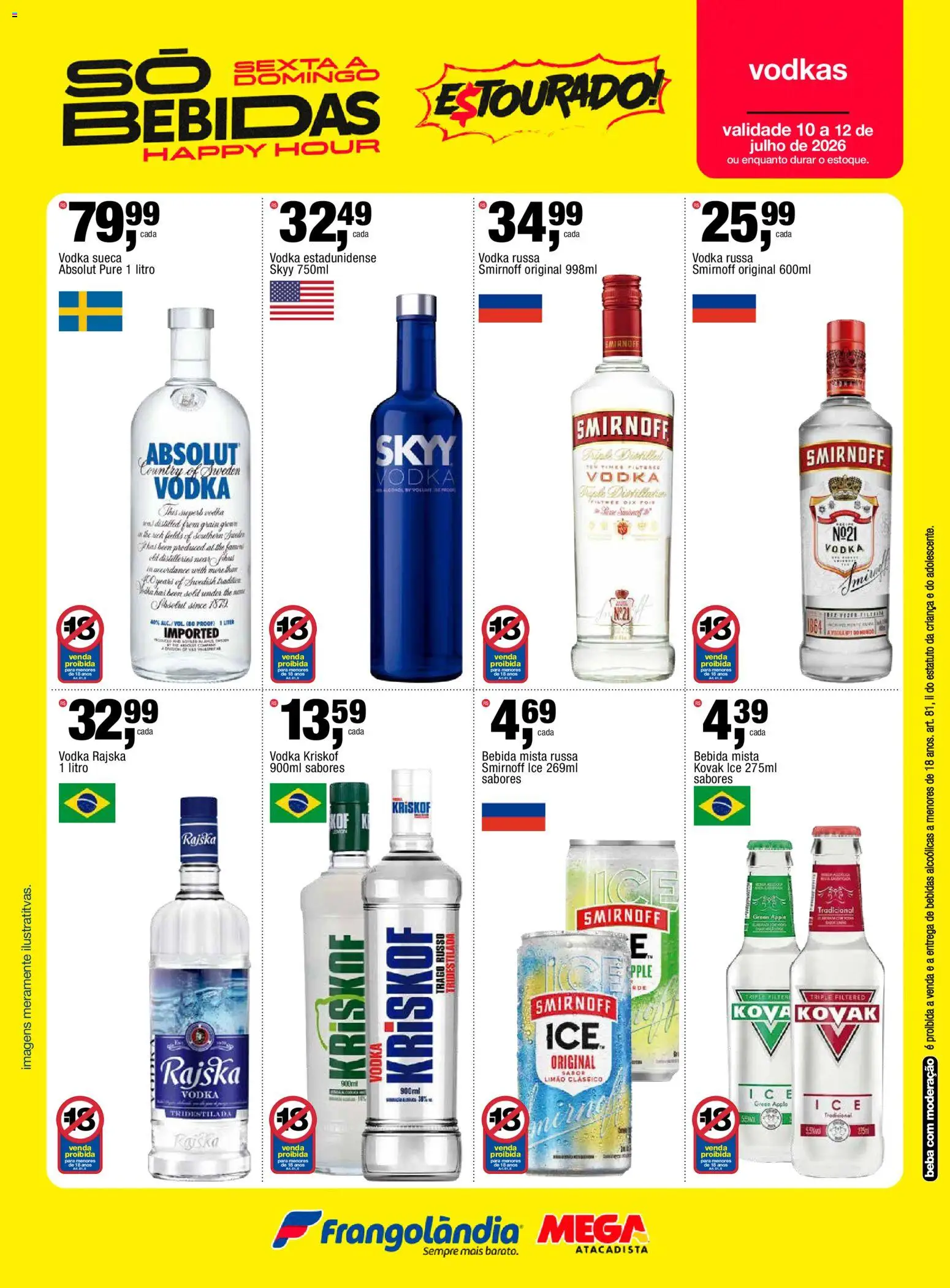 Frangolândia Folheto - válido de 09/07/2026 | Página: 4 | Produtos: Vodka, Bebida, Kriskof