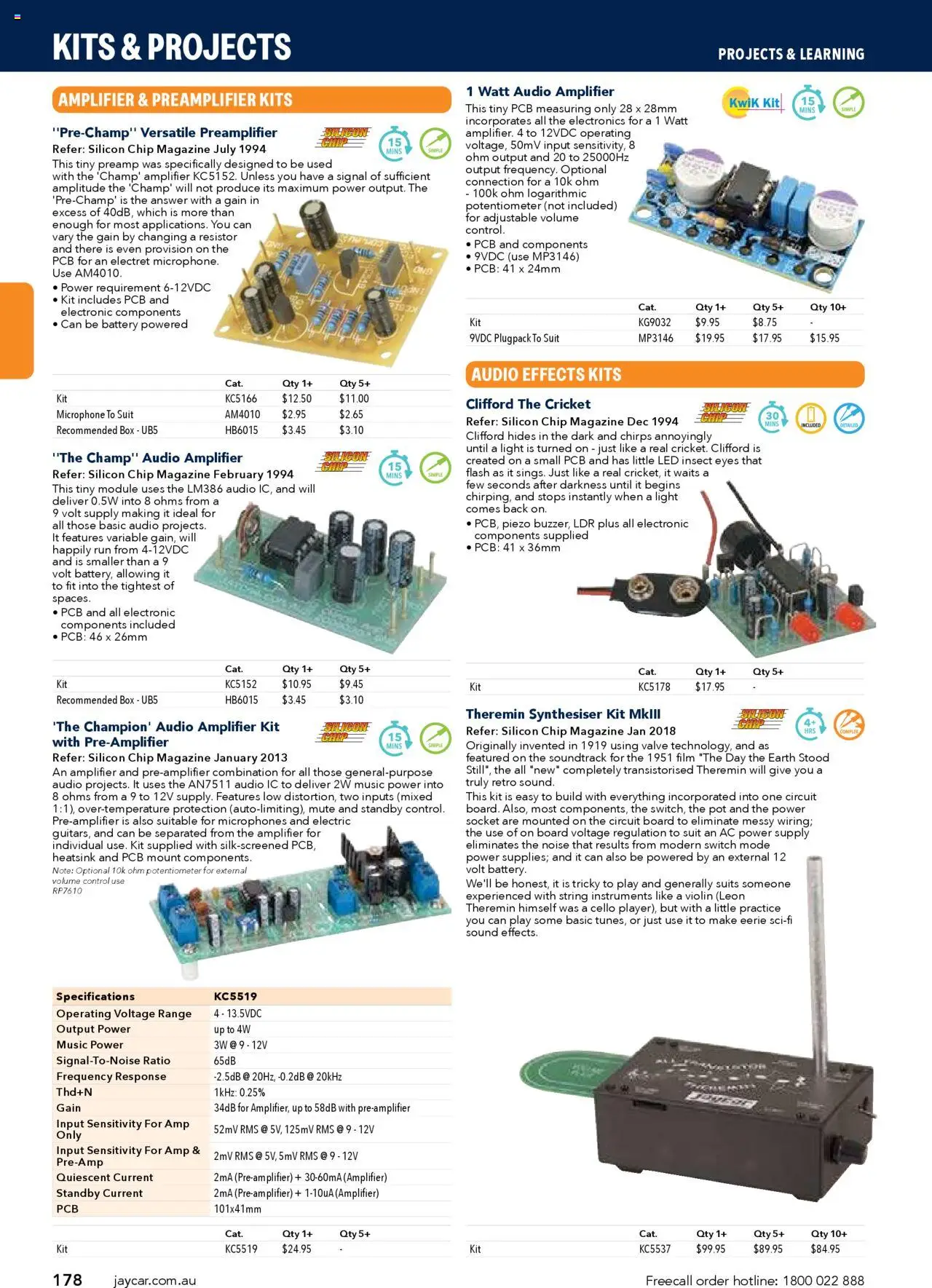 Jaycar catalogue - valid from 09/07/2025 | Page: 178 | Products: Battery, Kits, Magazine, Amplifier