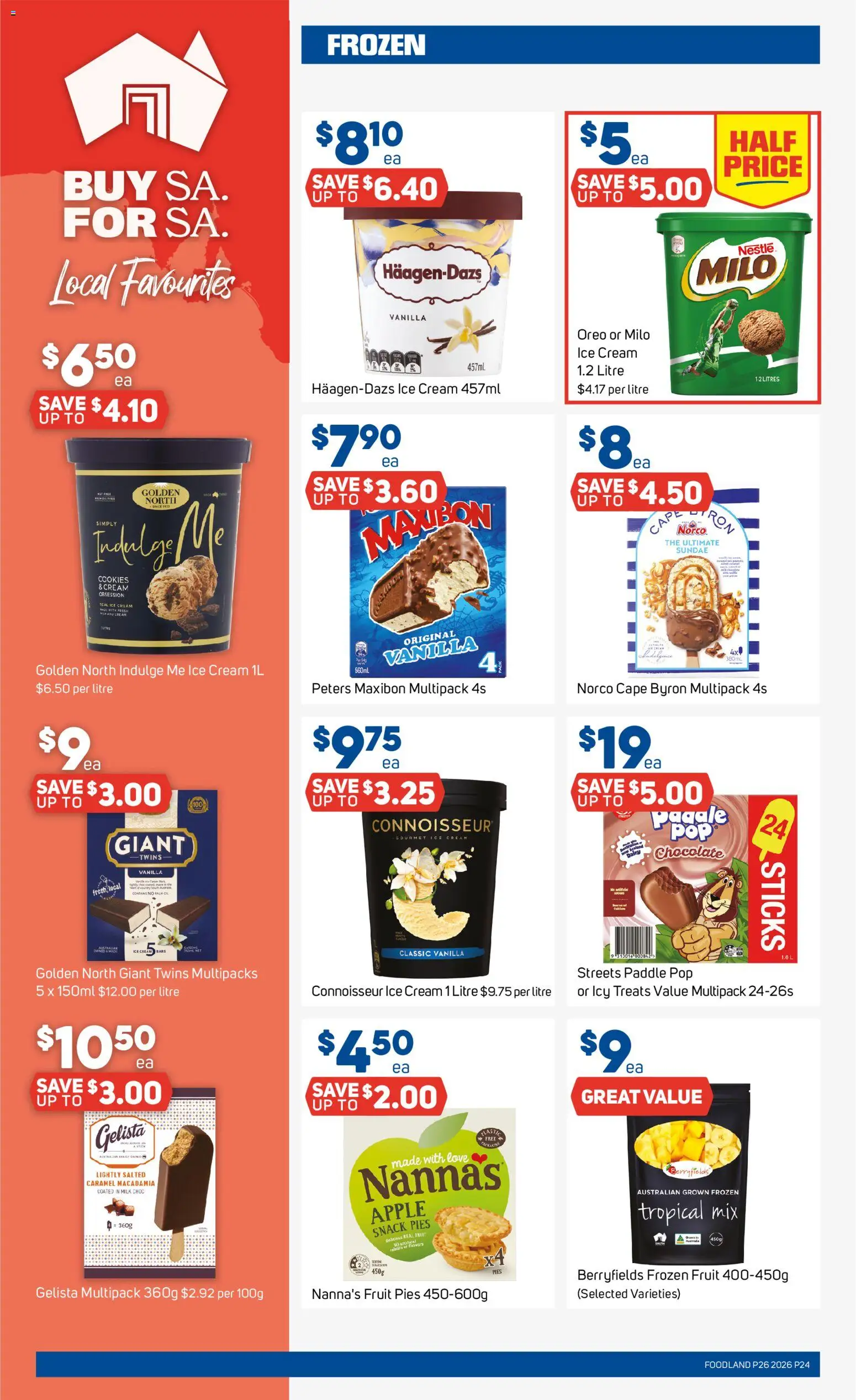 Foodland catalogue - valid from 24/06/2026 | Page: 24 | Products: Chocolate, Cream, Ice cream, Pies