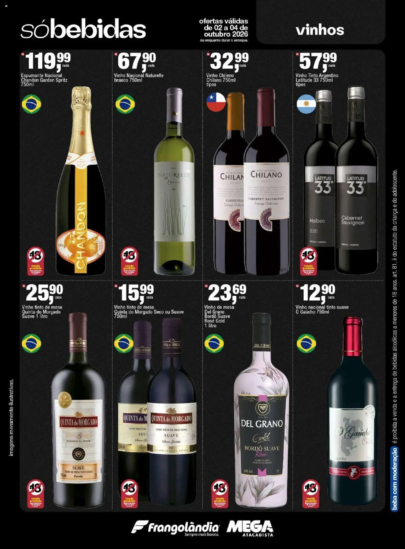 Frangolândia Folheto - válido de 02/10/2026 | Página: 7 | Produtos: Espumante, Mesa, Vinho tinto, Vinho