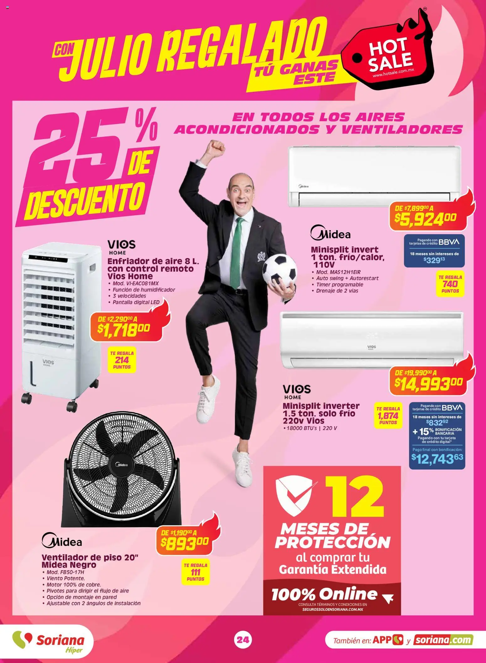 Nuevas ofertas de Soriana válidas en toda la República Mexicana desde el 25.05.2026. ¡Encuentra las mejores ofertas en Soriana Hot Sale Híper Nacional! | Página: 24 | Productos: Ventilador, Control remoto, Humidificador, Té