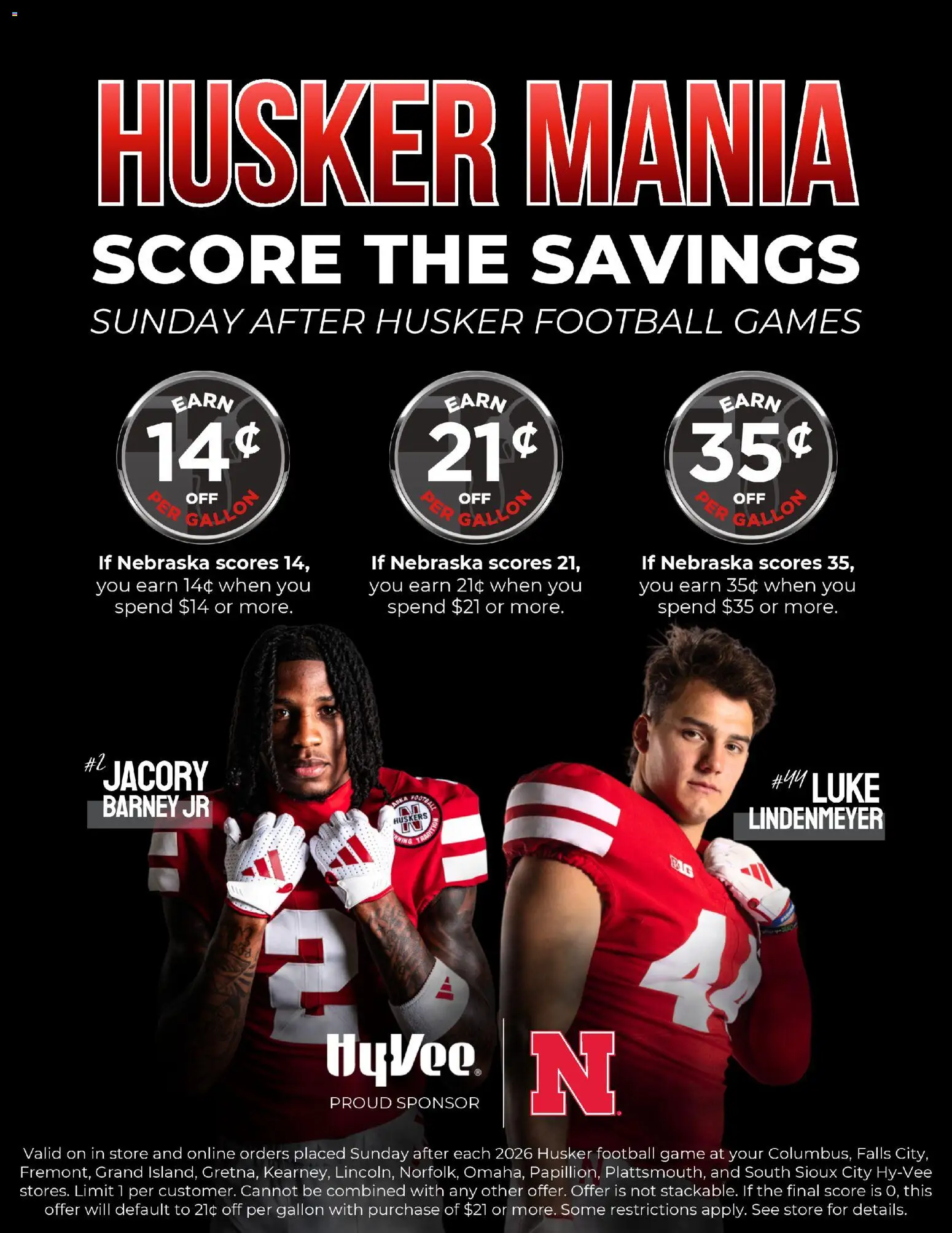 HyVee Husker Mania - valid from 09/02/2026 | Page: 1 | Products: Game