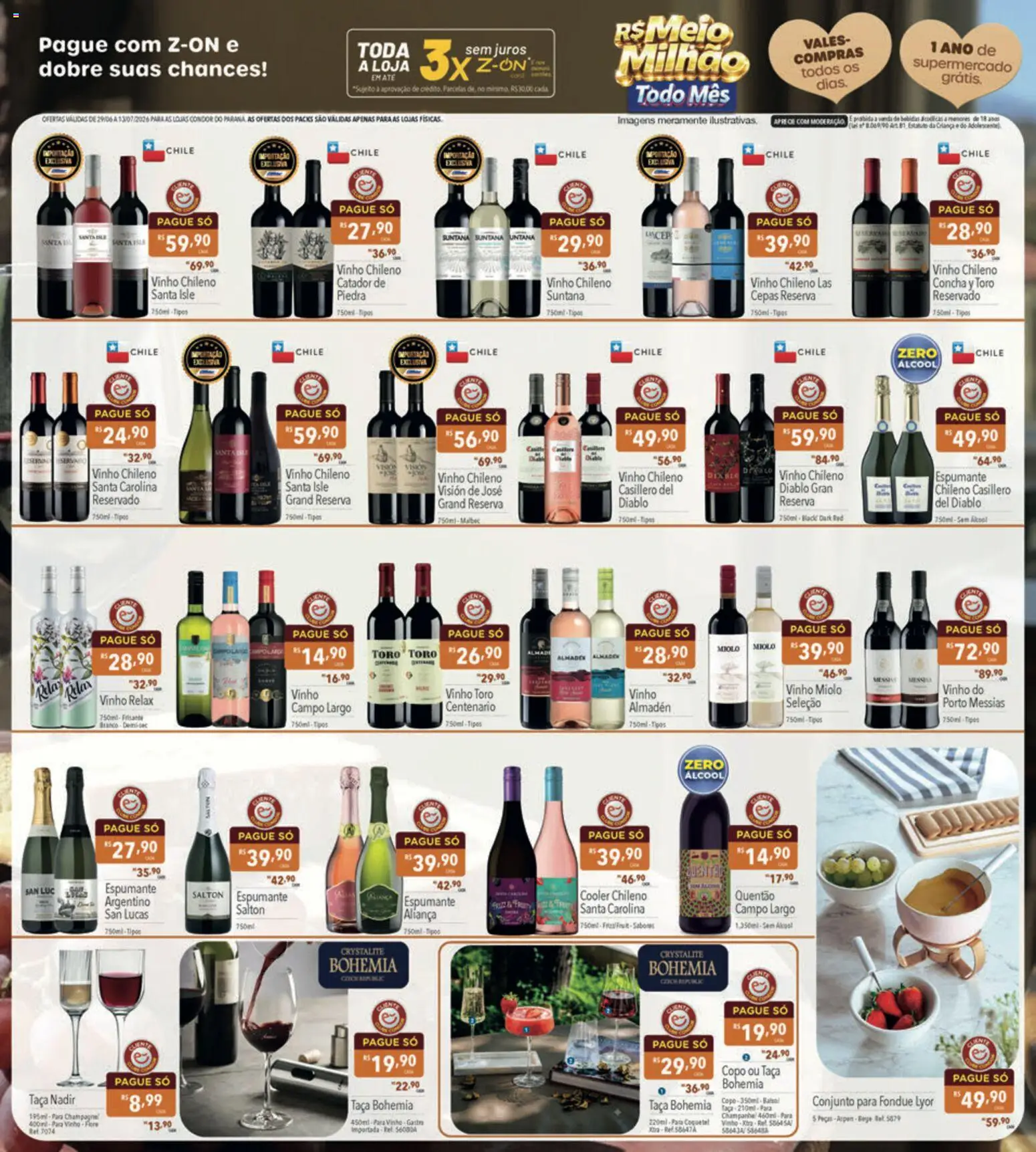 Supermercados Condor Folheto - válido de 29/06/2026 | Página: 3 | Produtos: Champagne, Espumante, Aliança, Vinho