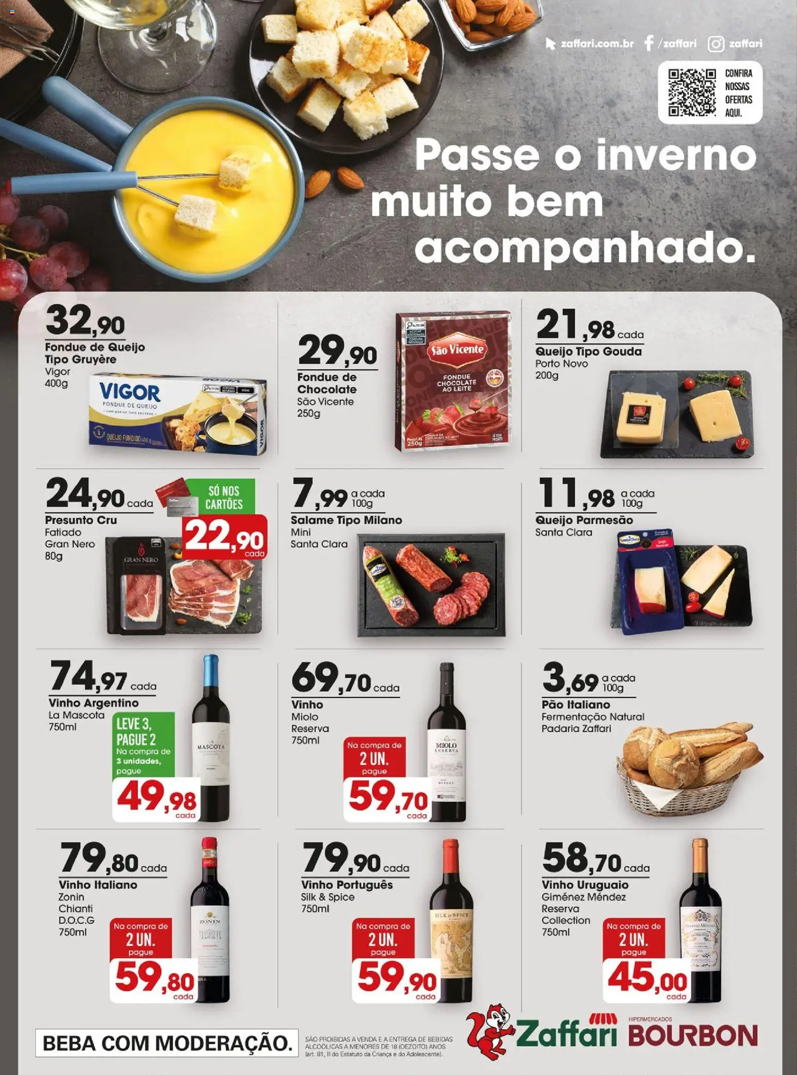 Zaffari Folheto - válido de 30/06/2026 | Página: 16 | Produtos: Pão, Salame, Presunto, Gouda