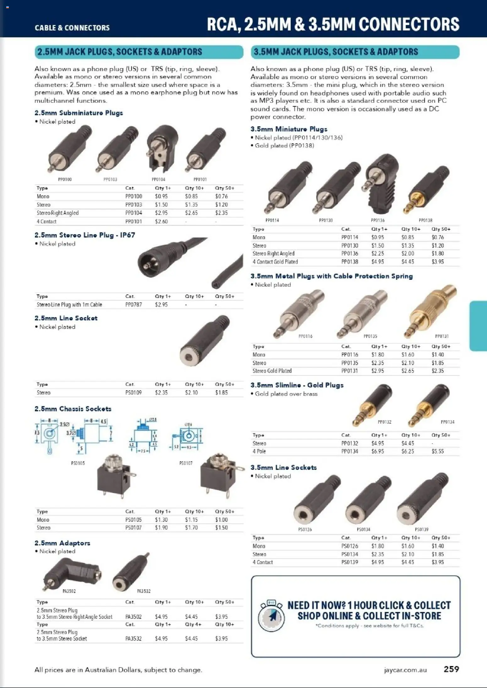 Jaycar catalogue - valid from 31/08/2026 | Page: 257 | Products: Socket, Phone, Cable, Stereo