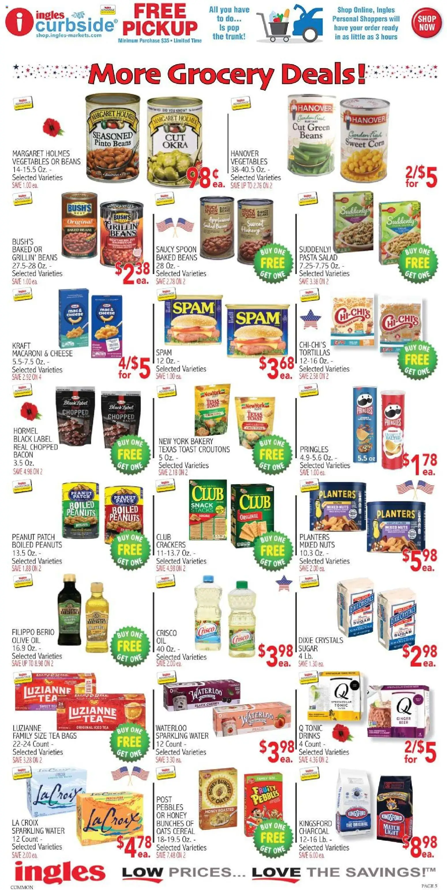 Ingles Weekly Ad - valid from 27.05.2026 | Page: 5 | Products: Bakery, Beer, Water, Vegetables