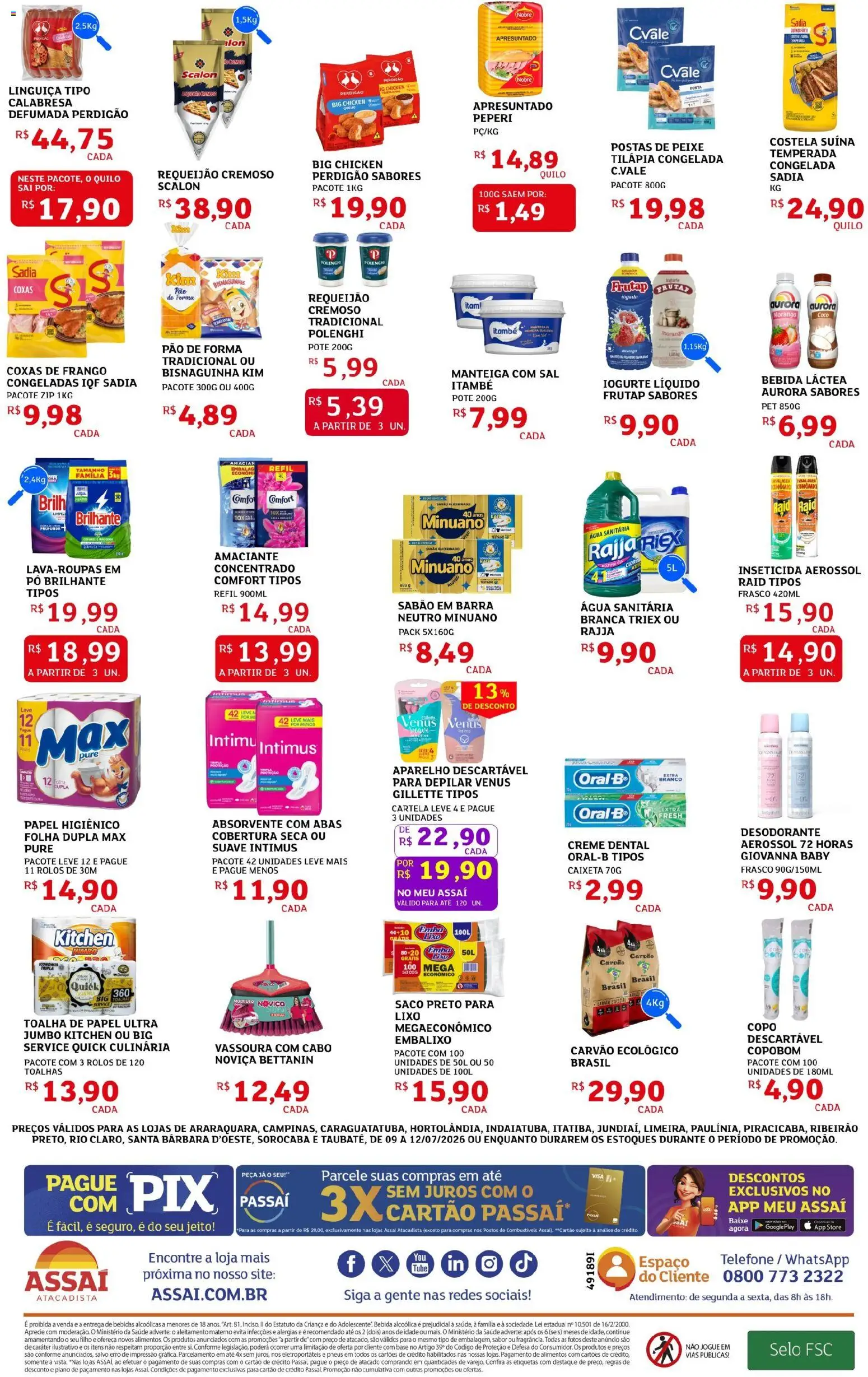 Assaí Atacadista Folheto - válido de 09/07/2026 | Página: 2 | Produtos: Manteiga, Pneus, Creme dental, Requeijão