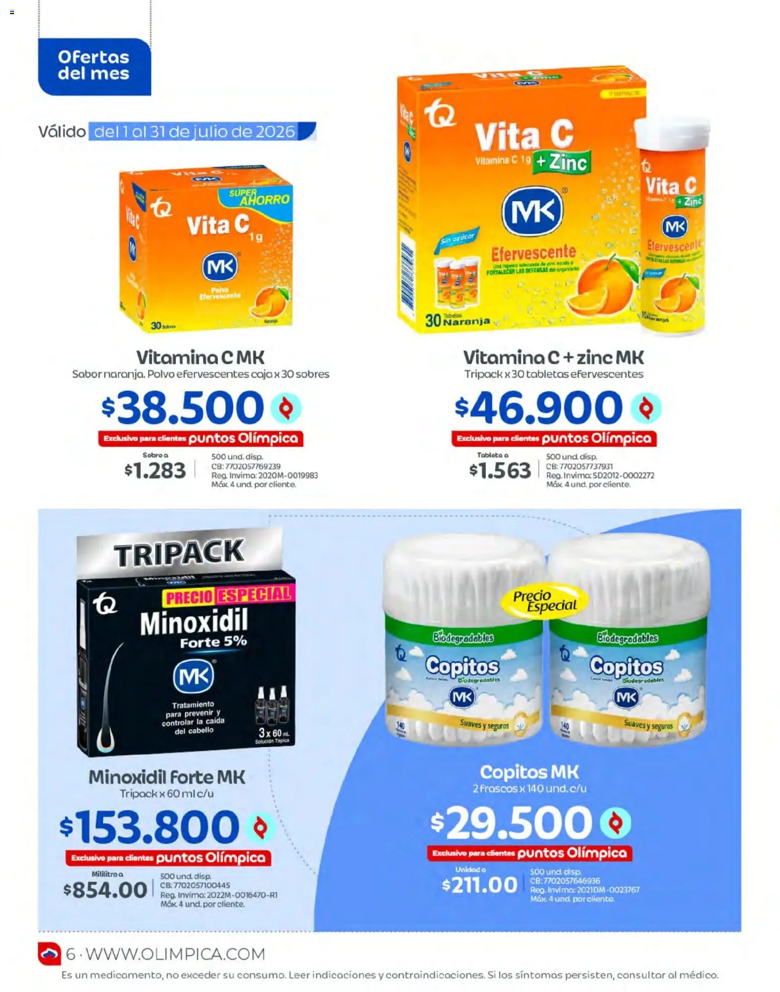 Olímpica revista - valida desde el 01/07/2026 | Página: 10 | Productos: Tableta, Azucar, Sobre, Caja