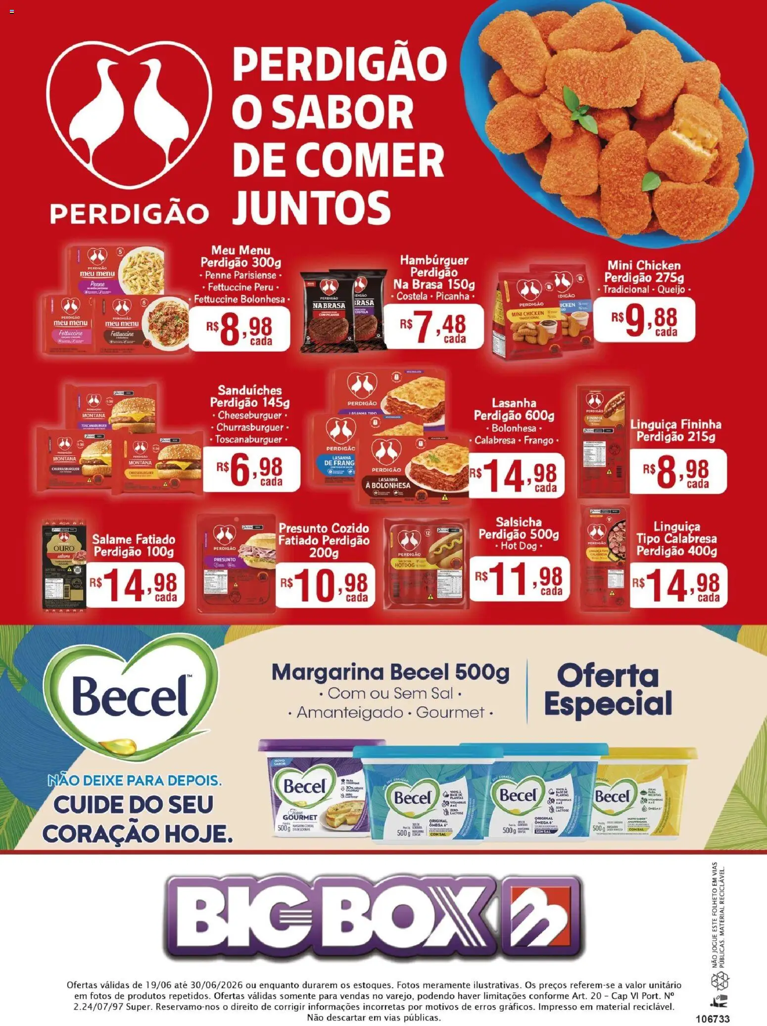 Big Box Folheto - válido de 19/06/2026 | Página: 2 | Produtos: Salsicha, Salame, Hambúrguer, Frango