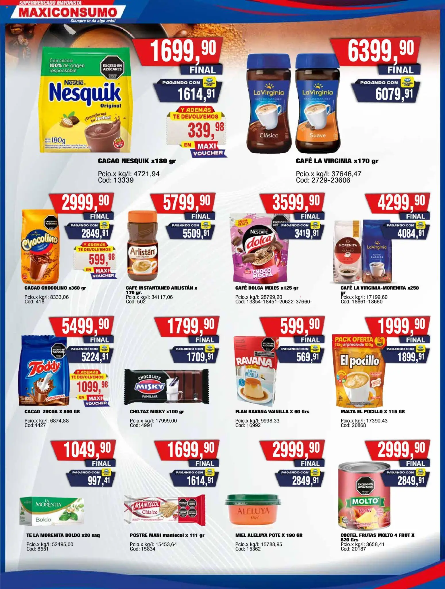 Maxiconsumo ofertas │ válido desde el 18.05.2026 | Página: 8 | Productos: Mani, Café, Pocillo, Cacao
