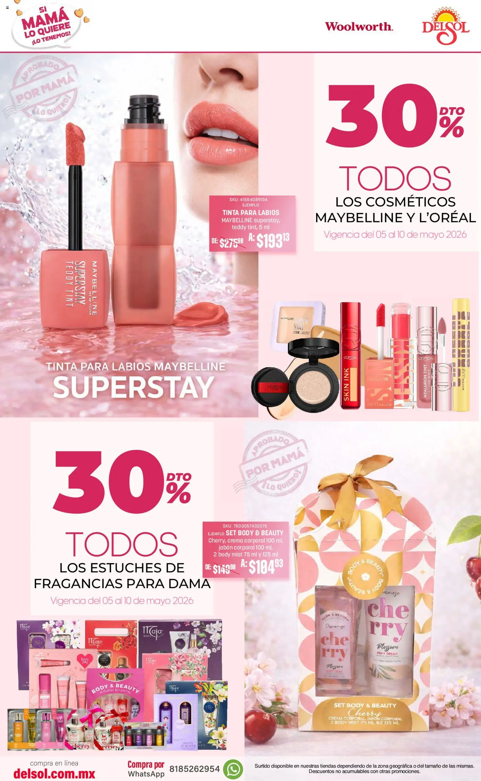 Nuevas ofertas de Del Sol y Woolworth válidas en toda la República Mexicana desde el 05.05.2026. ¡Encuentra las mejores ofertas en Del Sol y Woolworth catálogo! | Página: 14 | Productos: Crema, Body, Crema corporal, Jabón