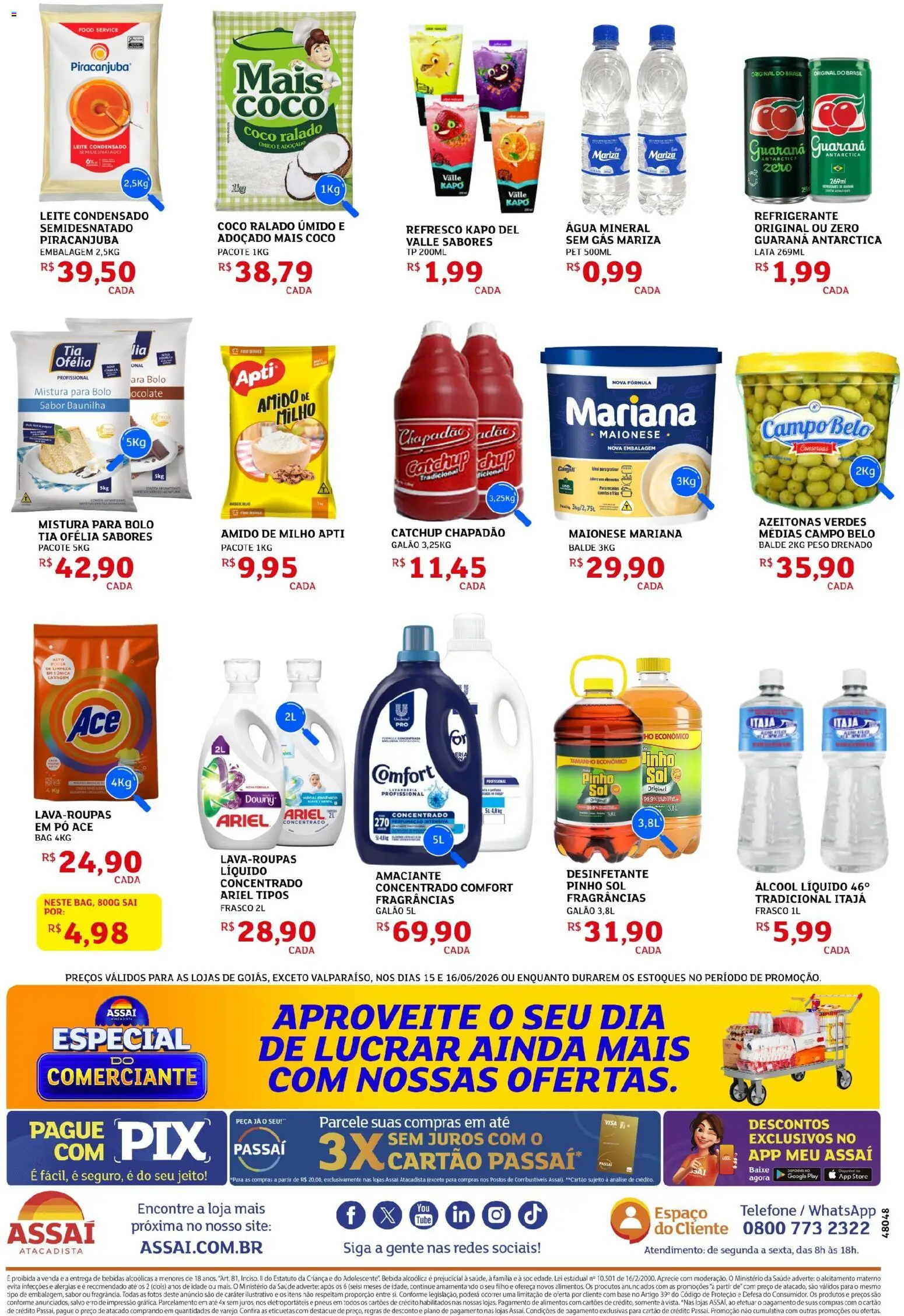 Assaí Atacadista Folheto - válido de 15.06.2026 | Página: 2 | Produtos: Ariel, Bolo, Maionese, Amaciante